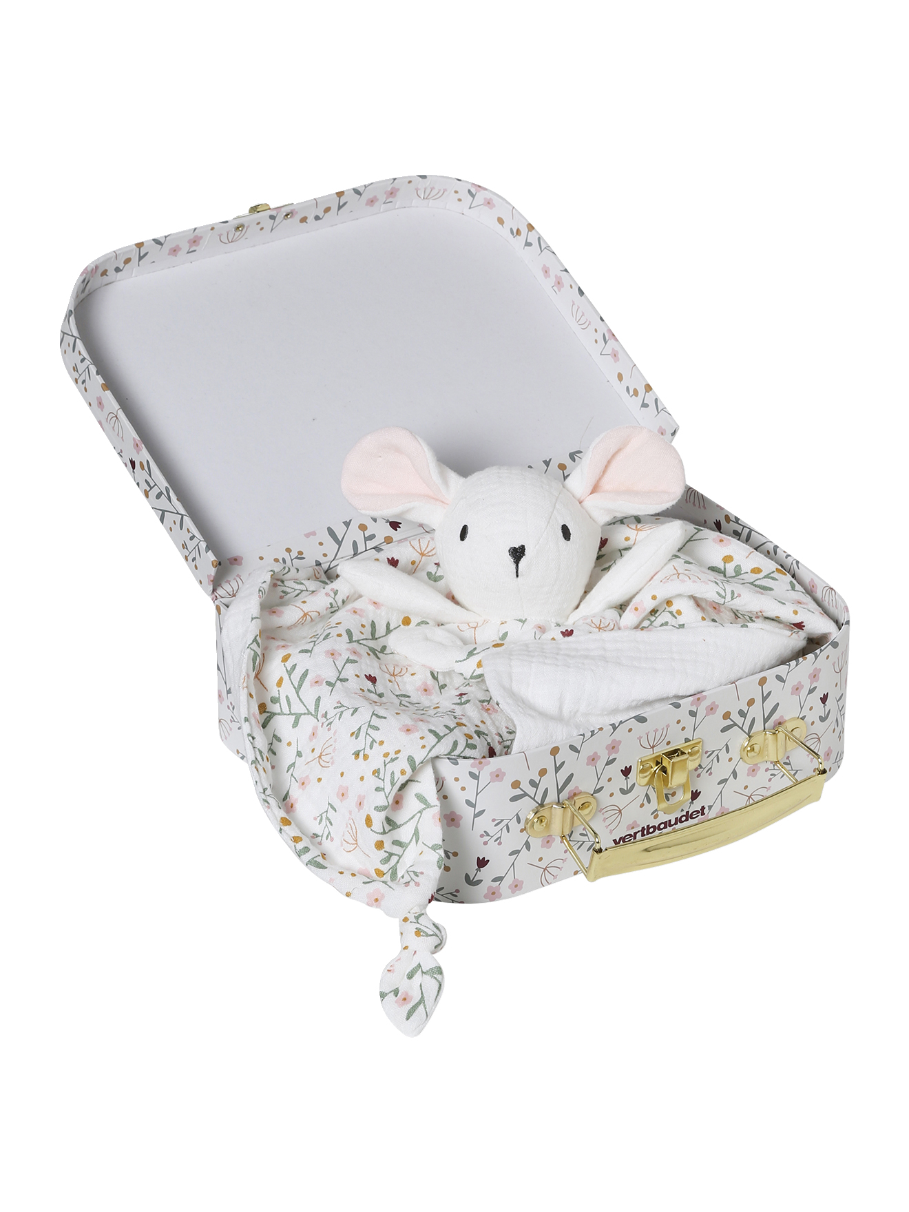 Doudou lange souris personnalisable avec mallette, VERTBAUDET