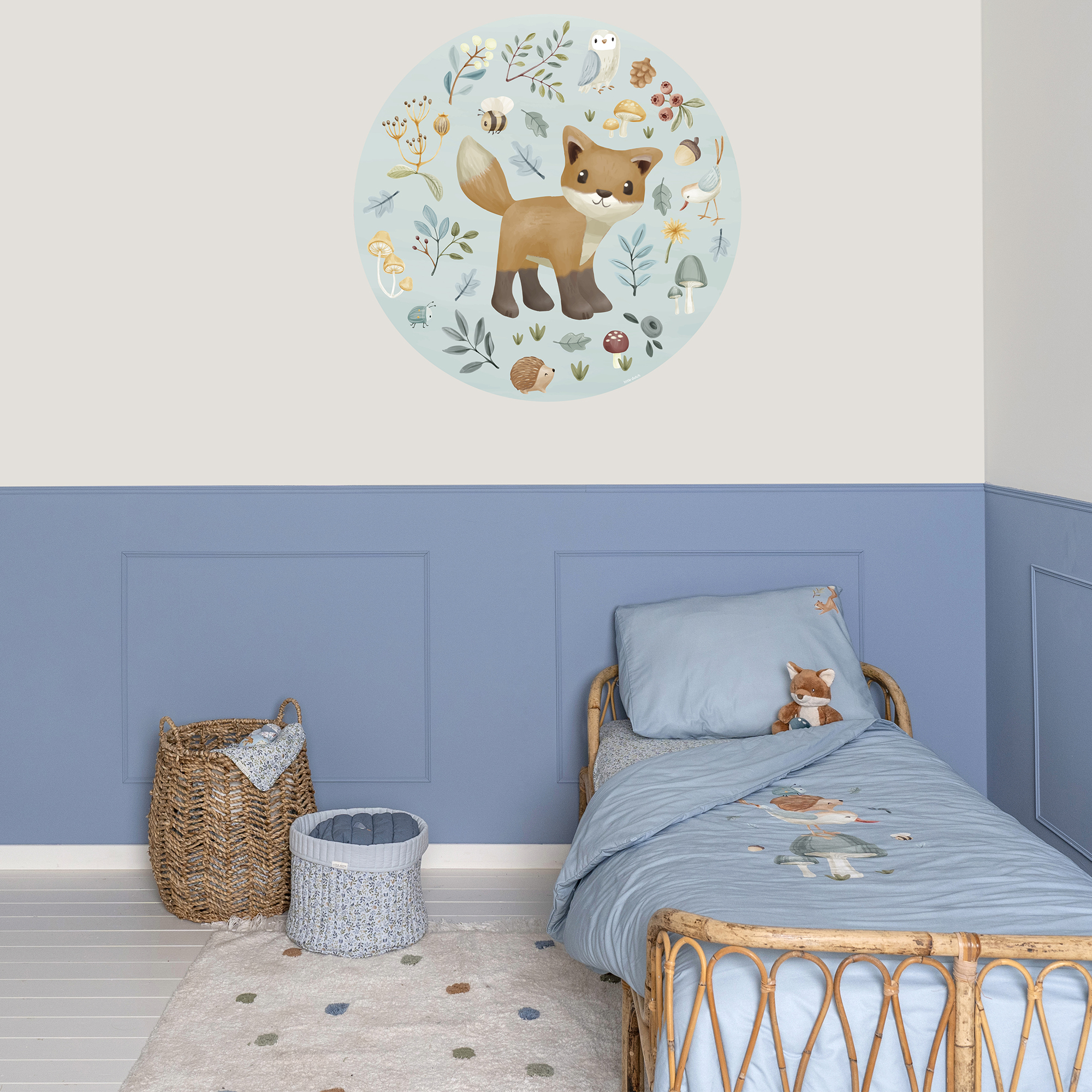 Papier peint rond pour enfant Petit renard, LITTLE DUTCH