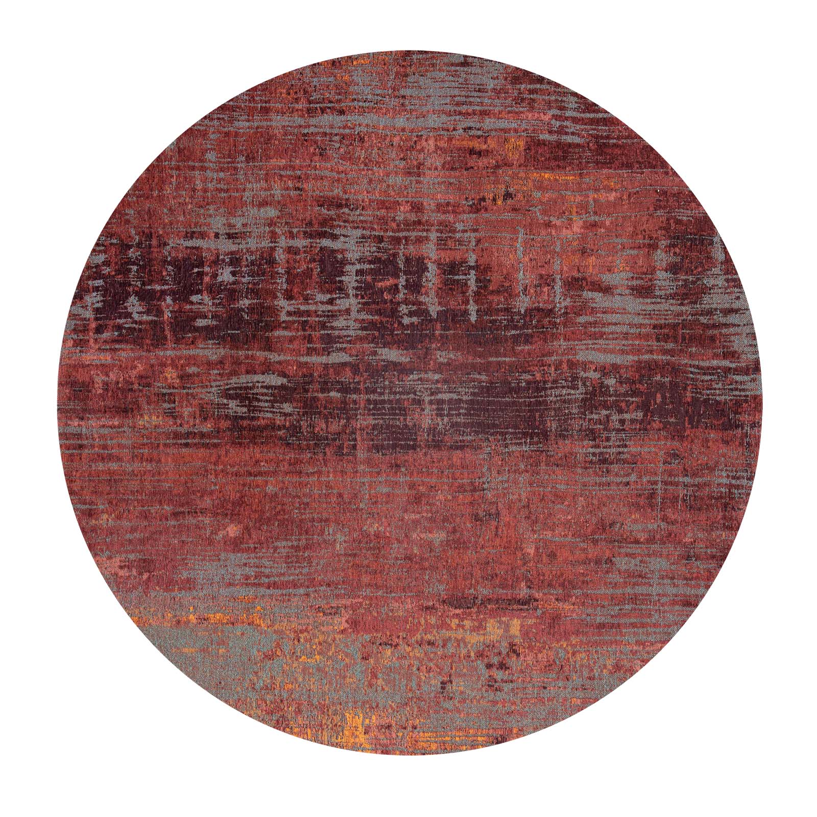 Tapis rouge tissé plat salon et chambre CLARENCE, NOVATREND