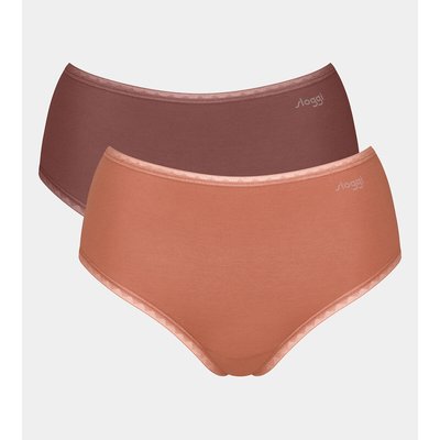 Pack of 2 Go Knickers with High Waist in Cotton SLOGGI