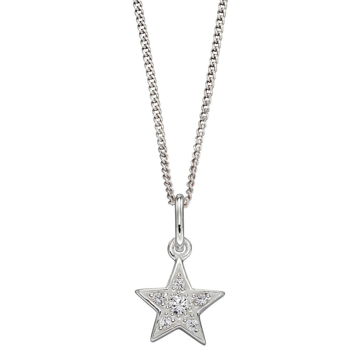 Silver necklace clearance star pendant