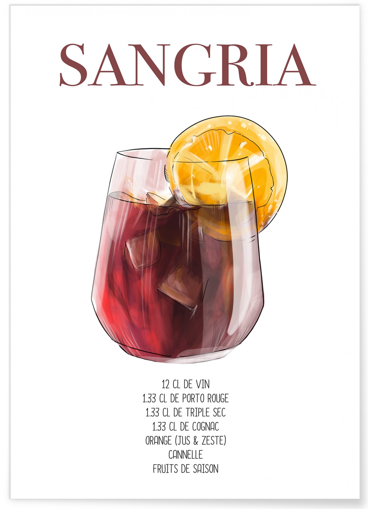 Affiche Cocktail Sangria, L'AFFICHERIE