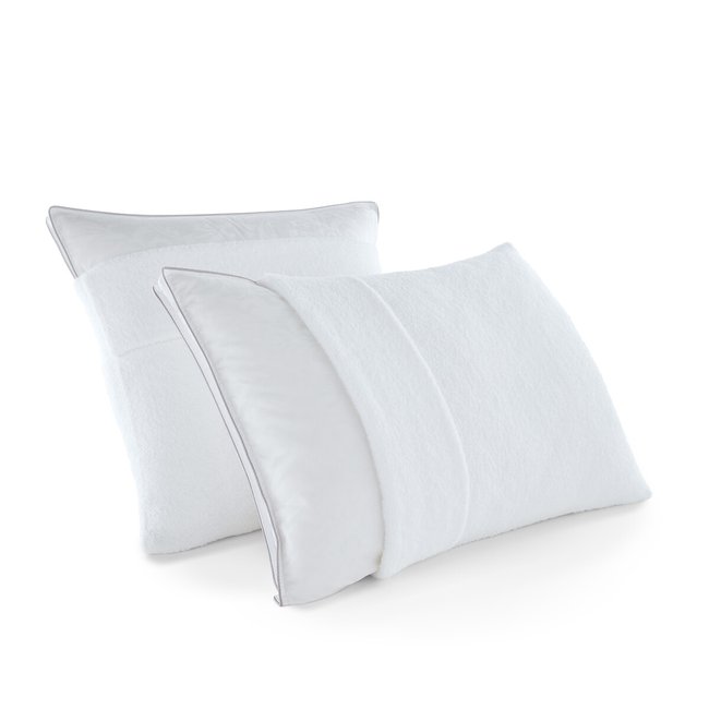 Sous-taie oreiller en éponge 100% coton blanc <span itemprop=