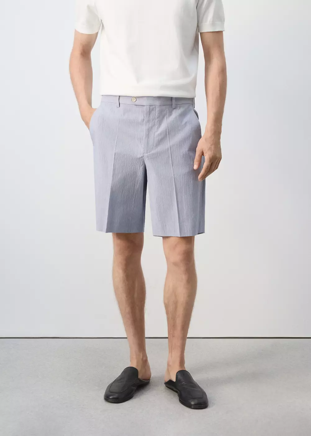 Bermuda slim fit en mélange de coton, MANGO MAN