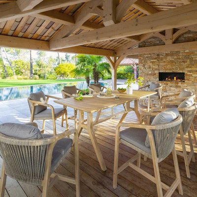 Table haute jardin en bois d'acacia 210 cm IBIZA PIER IMPORT