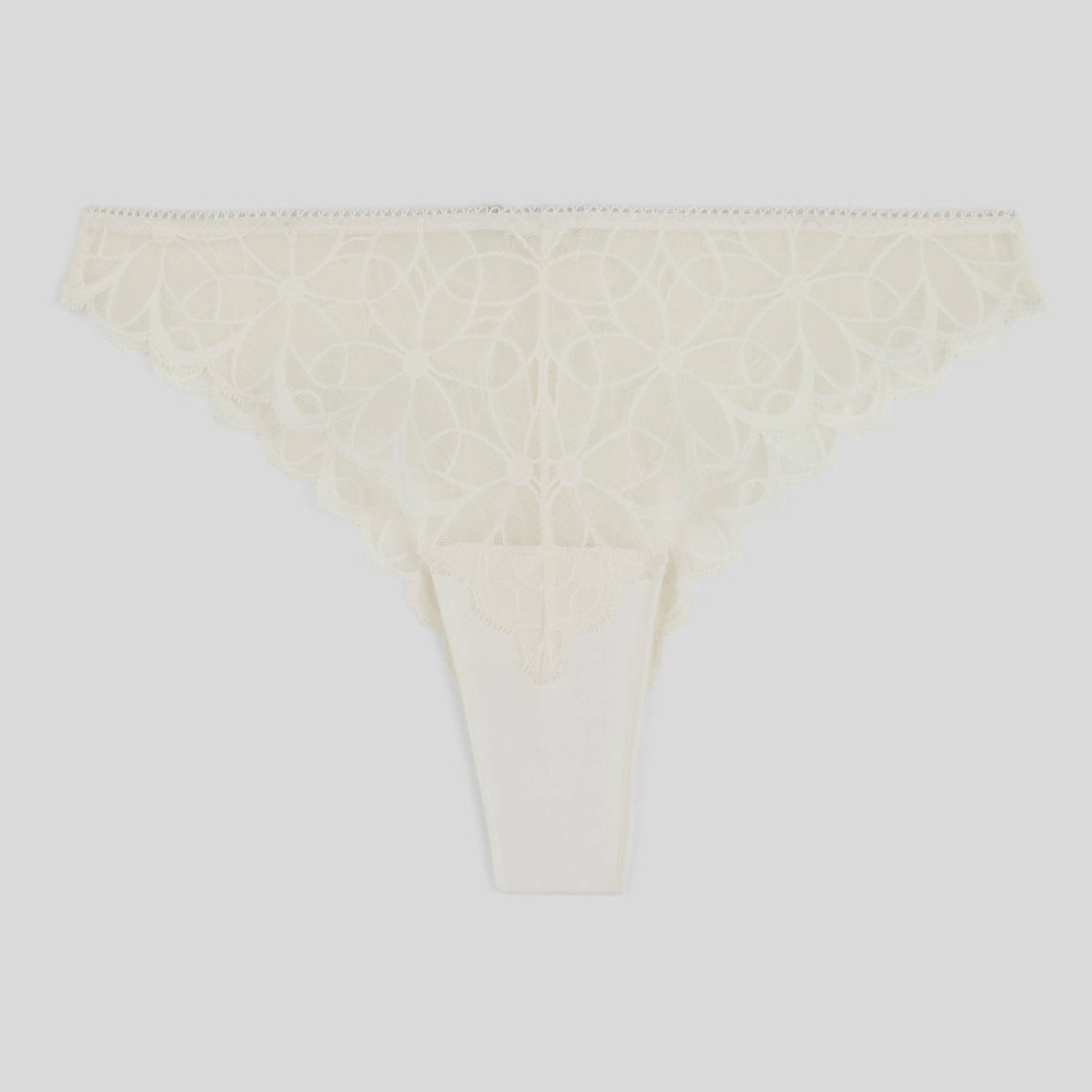 MONOPRIX - Tanga SELENA en dentelle florale - NOIR - Feminin, MONOPRIX