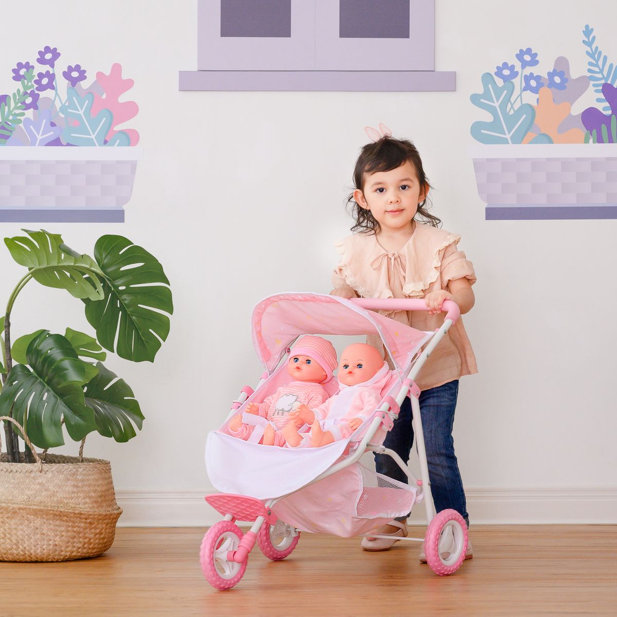 Chariot à poupée poupon accessoire enfant rose olivia's little world rose  Teamson Kids