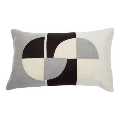 Circular Design Monochrome Filled Cushion 50x30cm SO'HOME