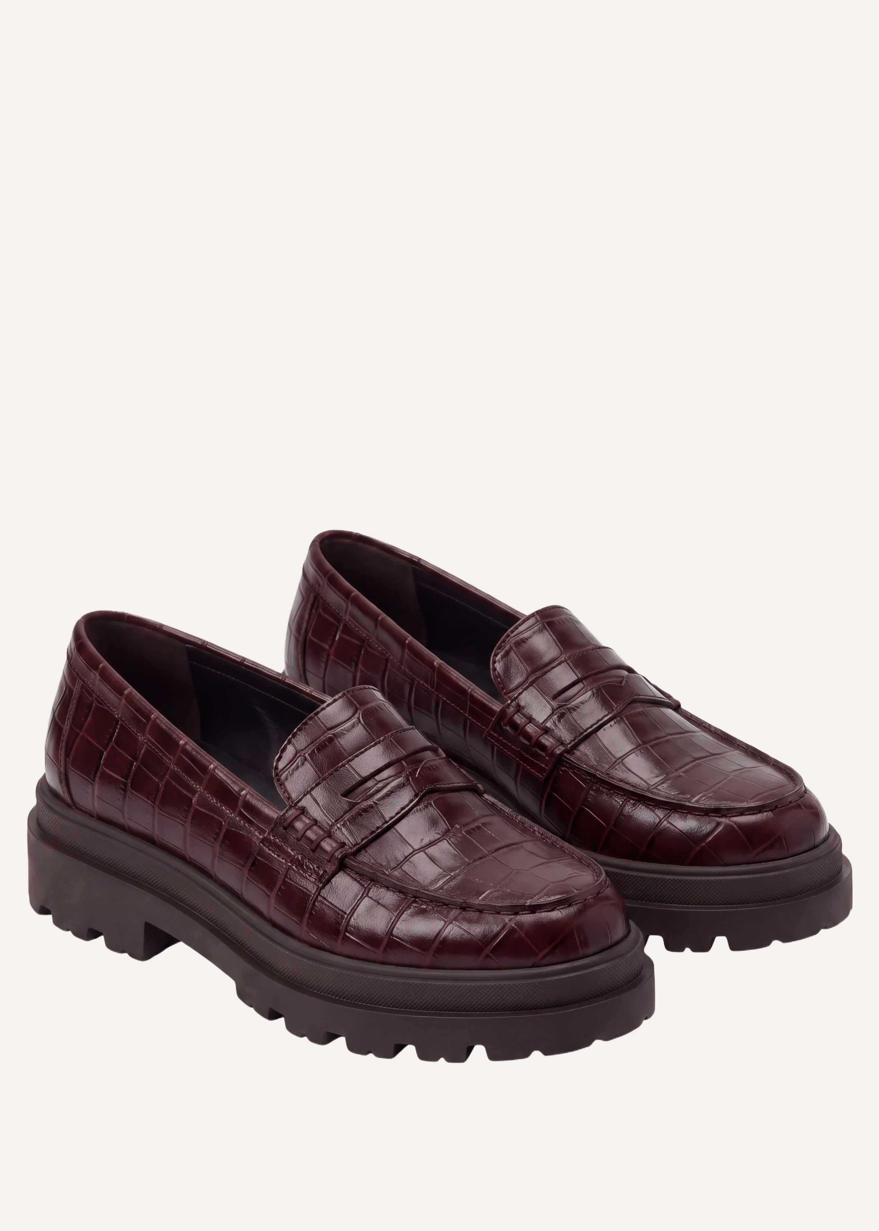 Mocassins en cuir effet croco, LA FEE MARABOUTEE