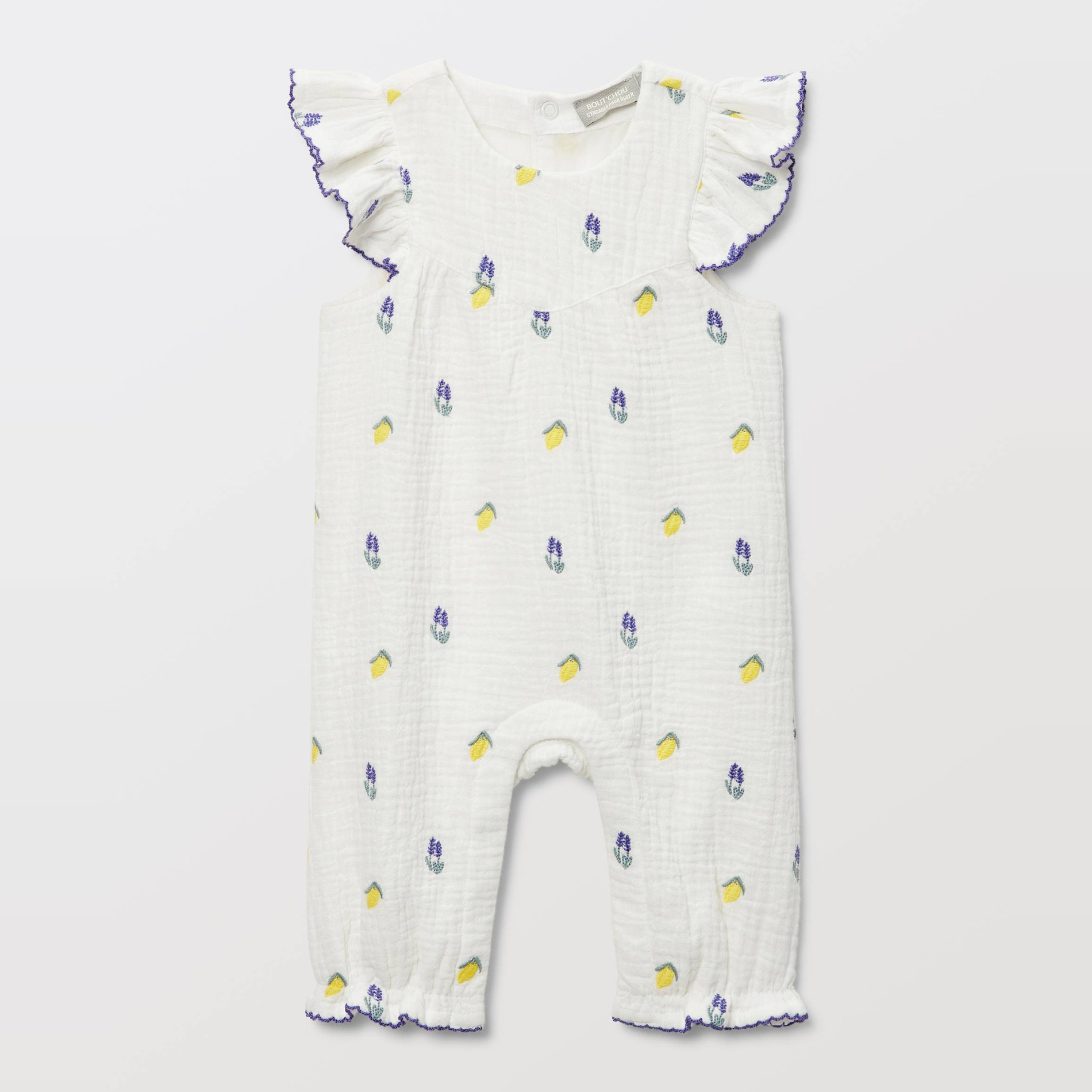 Combinaison longue imprimée en gaze de coton BIO GOTS, BOUT'CHOU