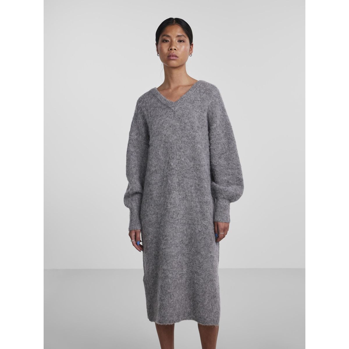 Robe en maille pcfea gris dark grey melange Pieces La Redoute