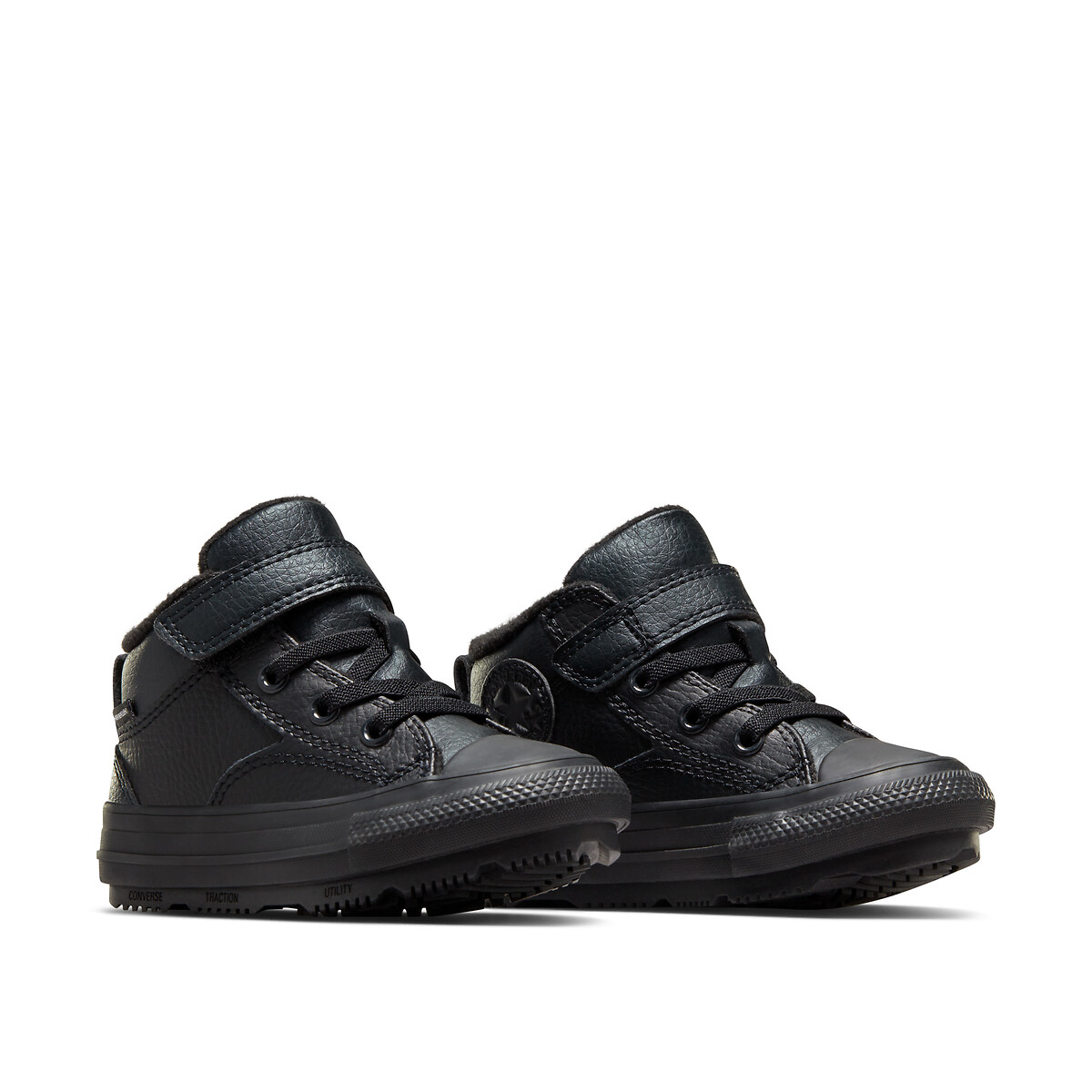 Infant black leather trainers online