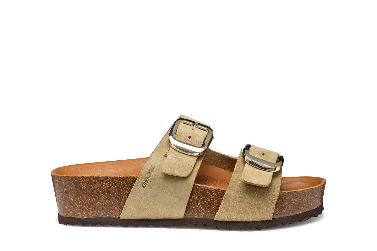 Mules compensées en cuir Brionia
