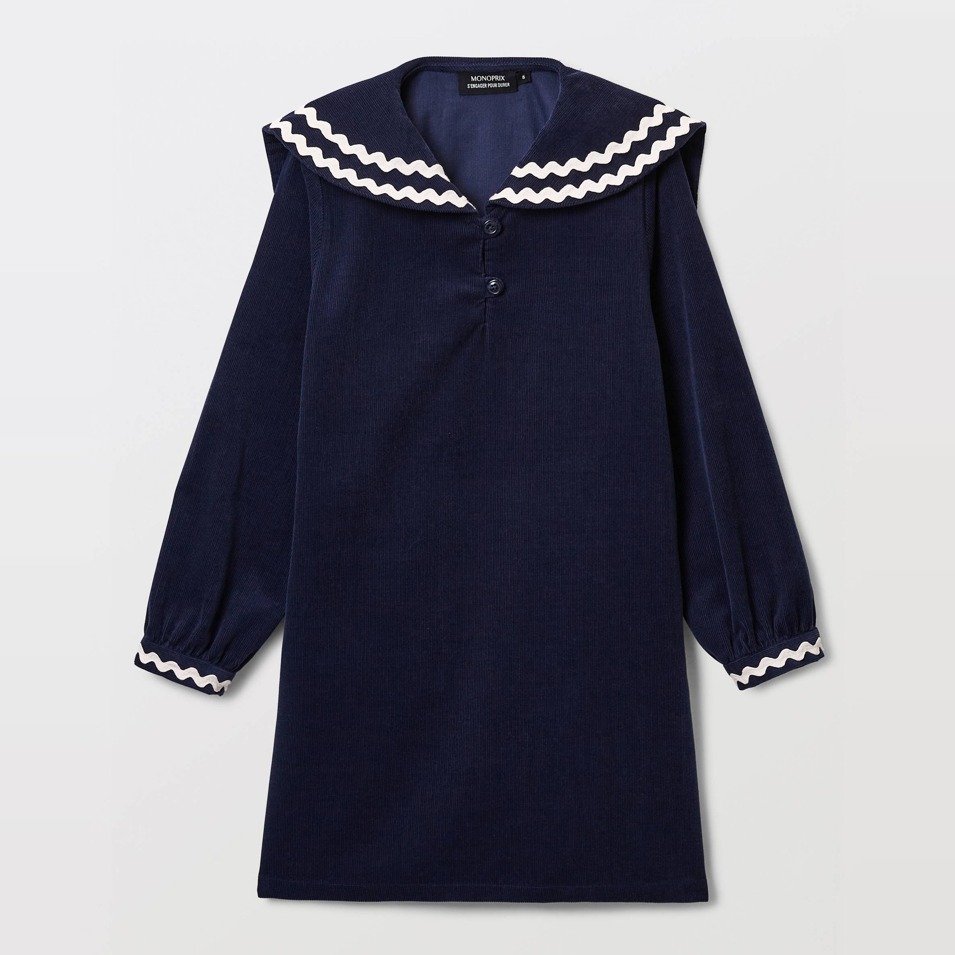 Robe en velours col marin, MONOPRIX