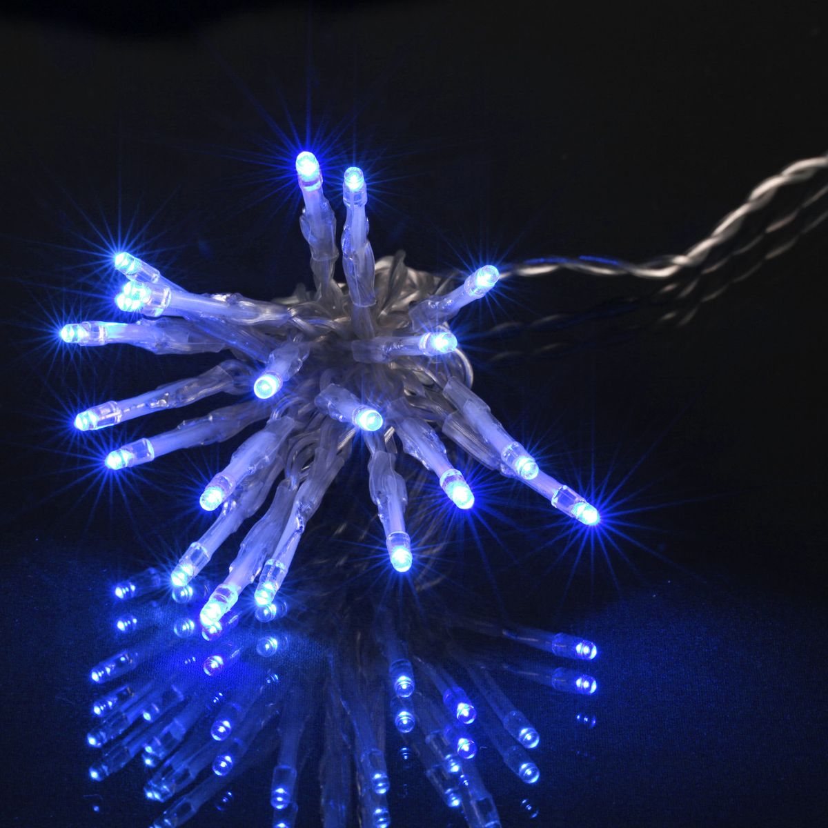 Guirlande lumineuse intérieur 100 microled bleu sur 10 mètres