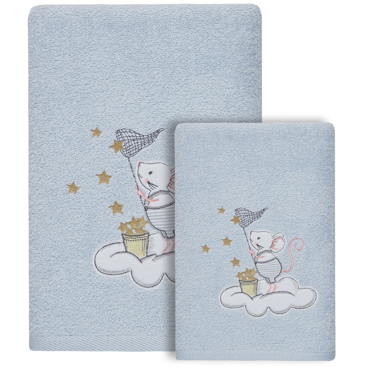 Ensemble enfant 1 serviette de toilette + 1 drap de bain MOUSKY, SENSEI MAISON
