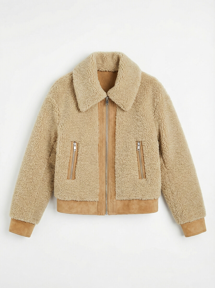Manteau court en sherpa, VLORA, LEON & HARPER
