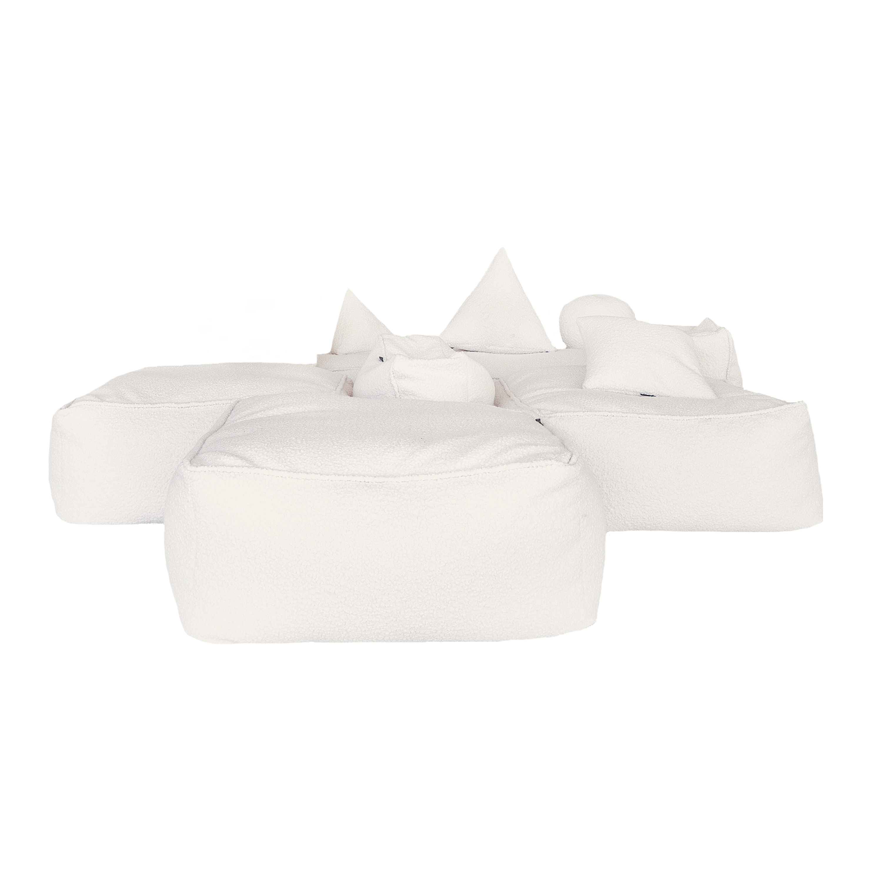 2 poufs XL modulable en laine bouclée, MX HOME