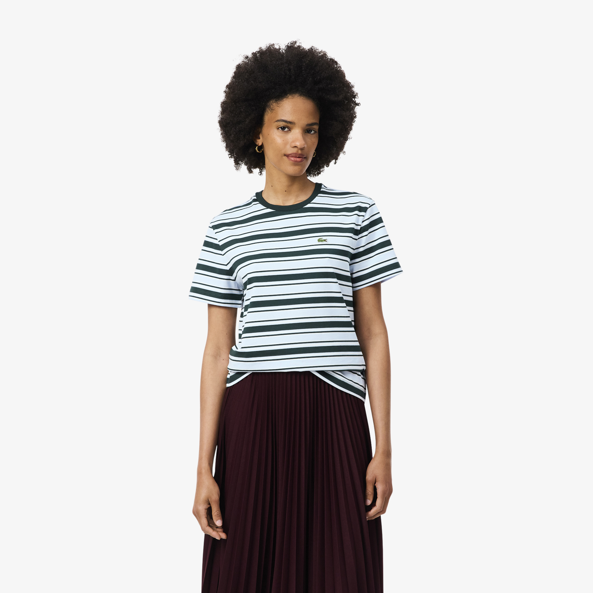 T-shirt jersey rayures graphiques, LACOSTE