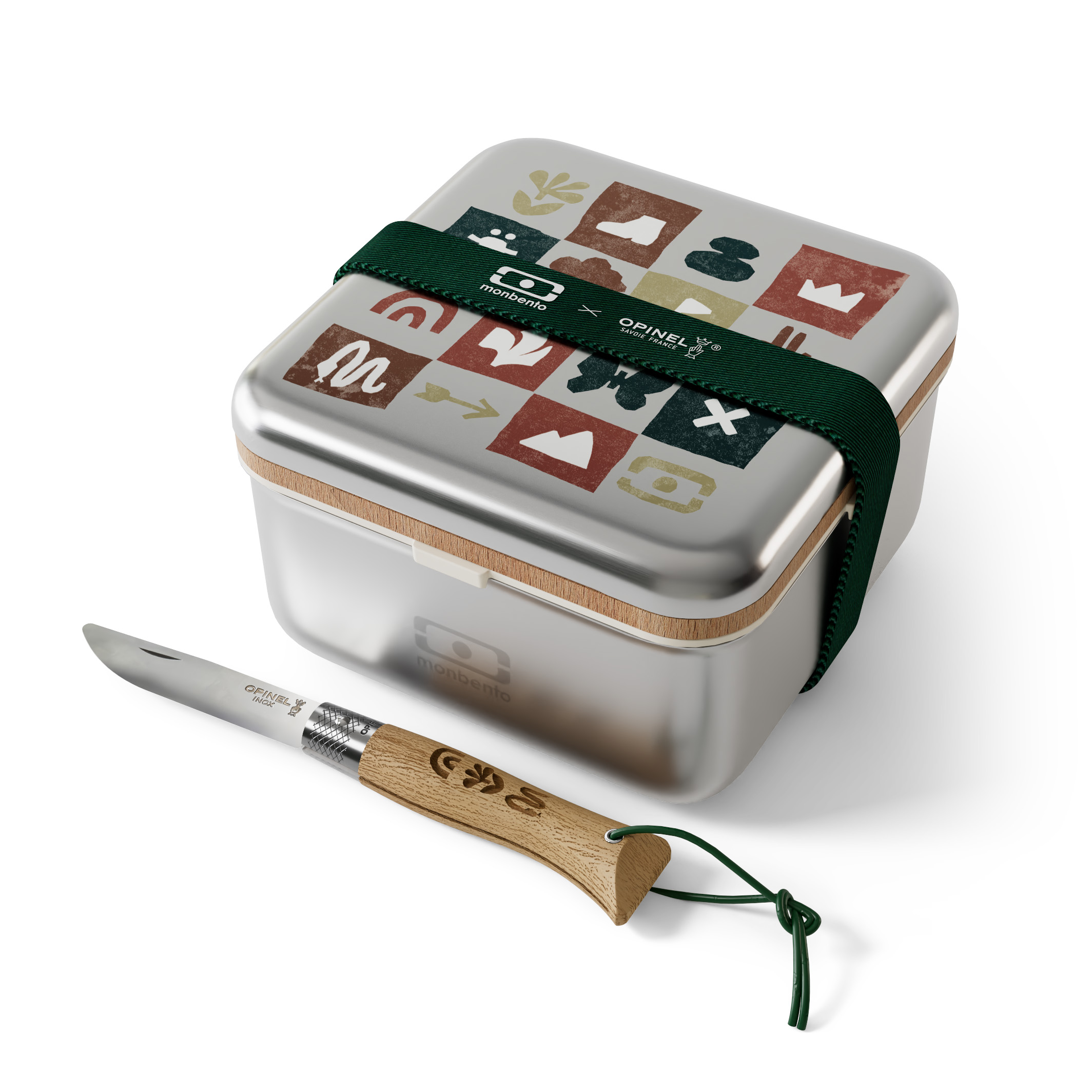 Set lunch box métal 1L et couteau monbento® x Opinel, MONBENTO