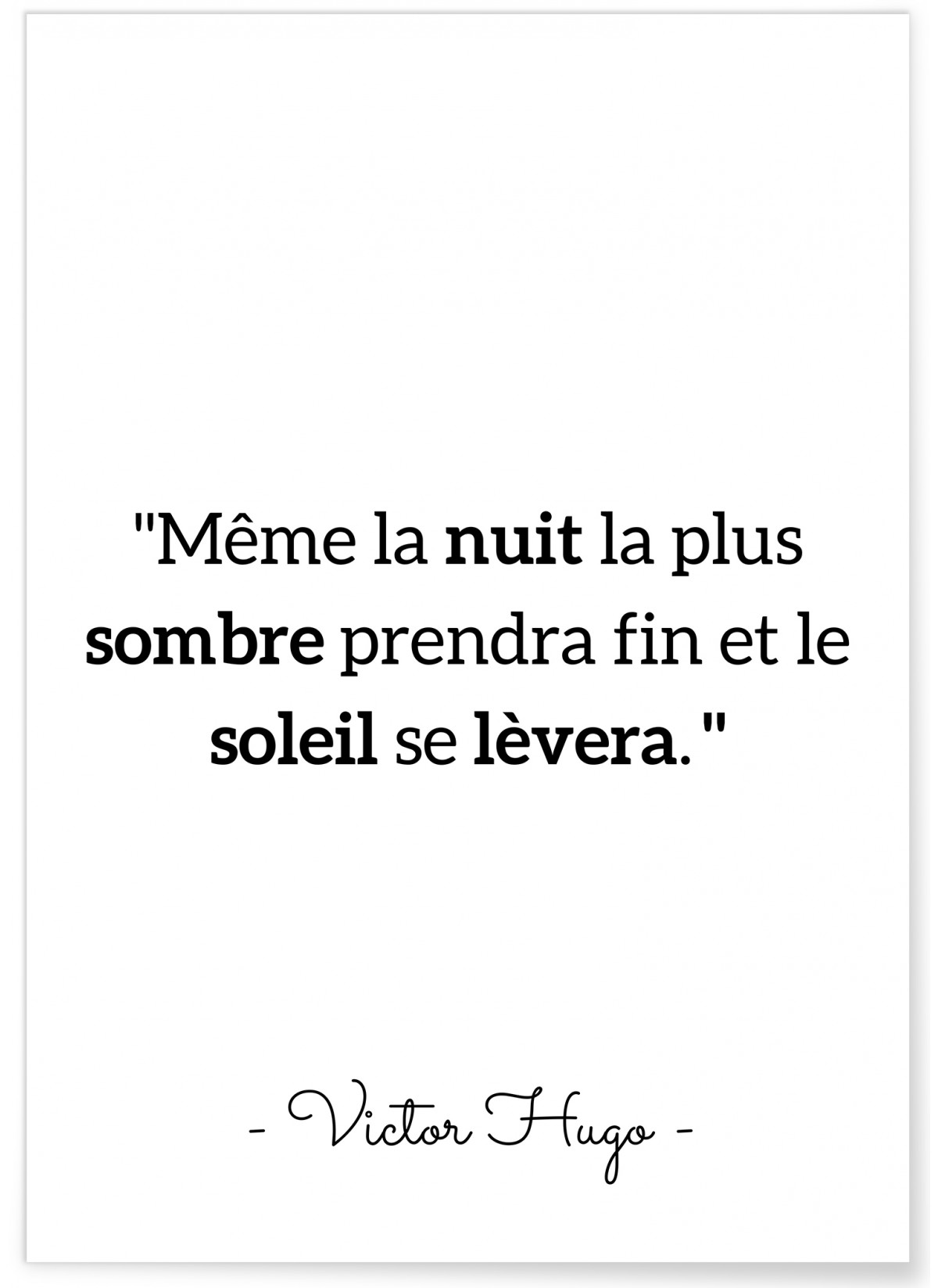 Affiche Victor Hugo 'Même la nuit..', L'AFFICHERIE