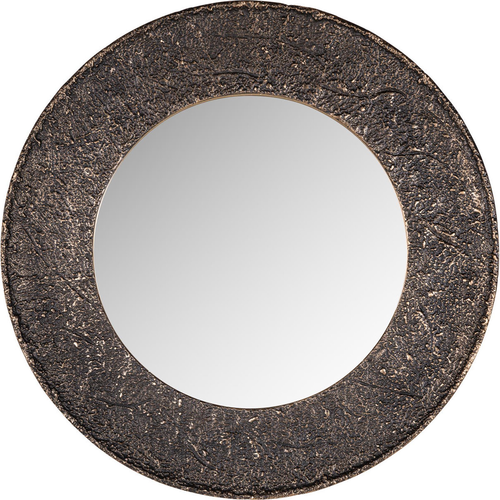 Miroir mural rond en aluminium et verre, RECOLLECTION
