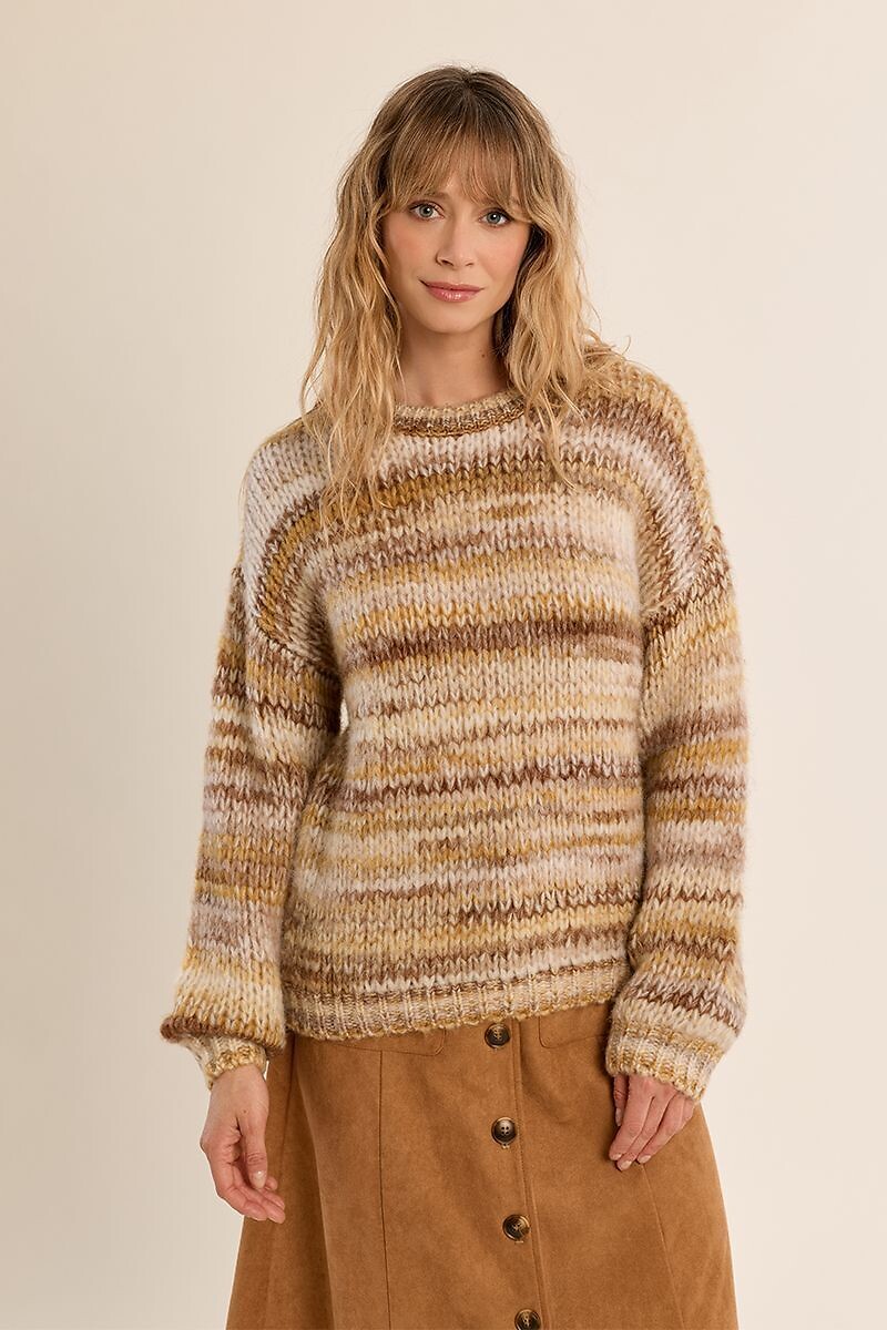 Pull col rond imprimé tie and dye, MOLLY BRACKEN