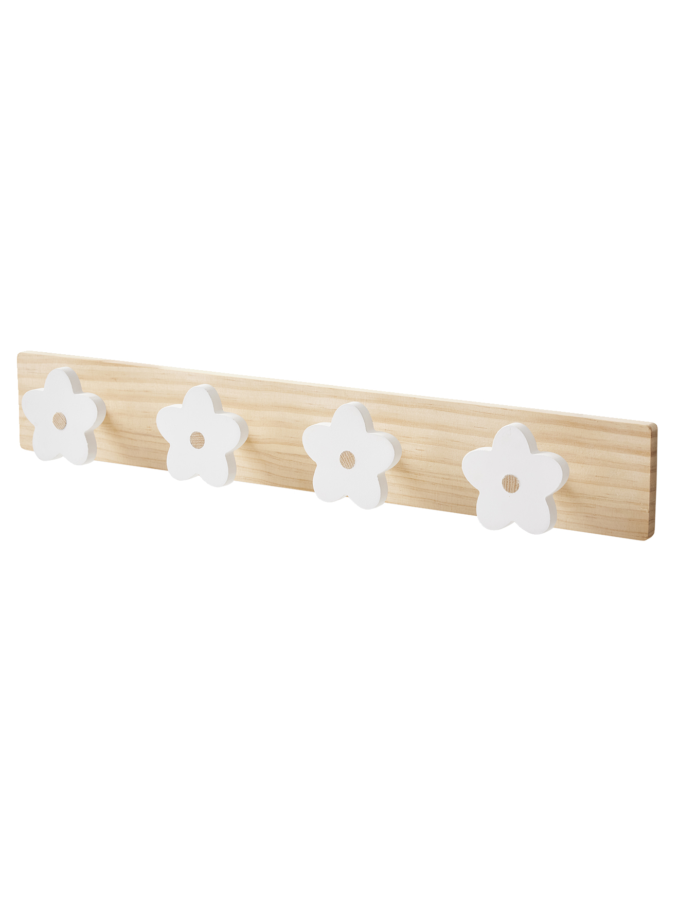 Patère en bois avec 4 fleurs, VERTBAUDET