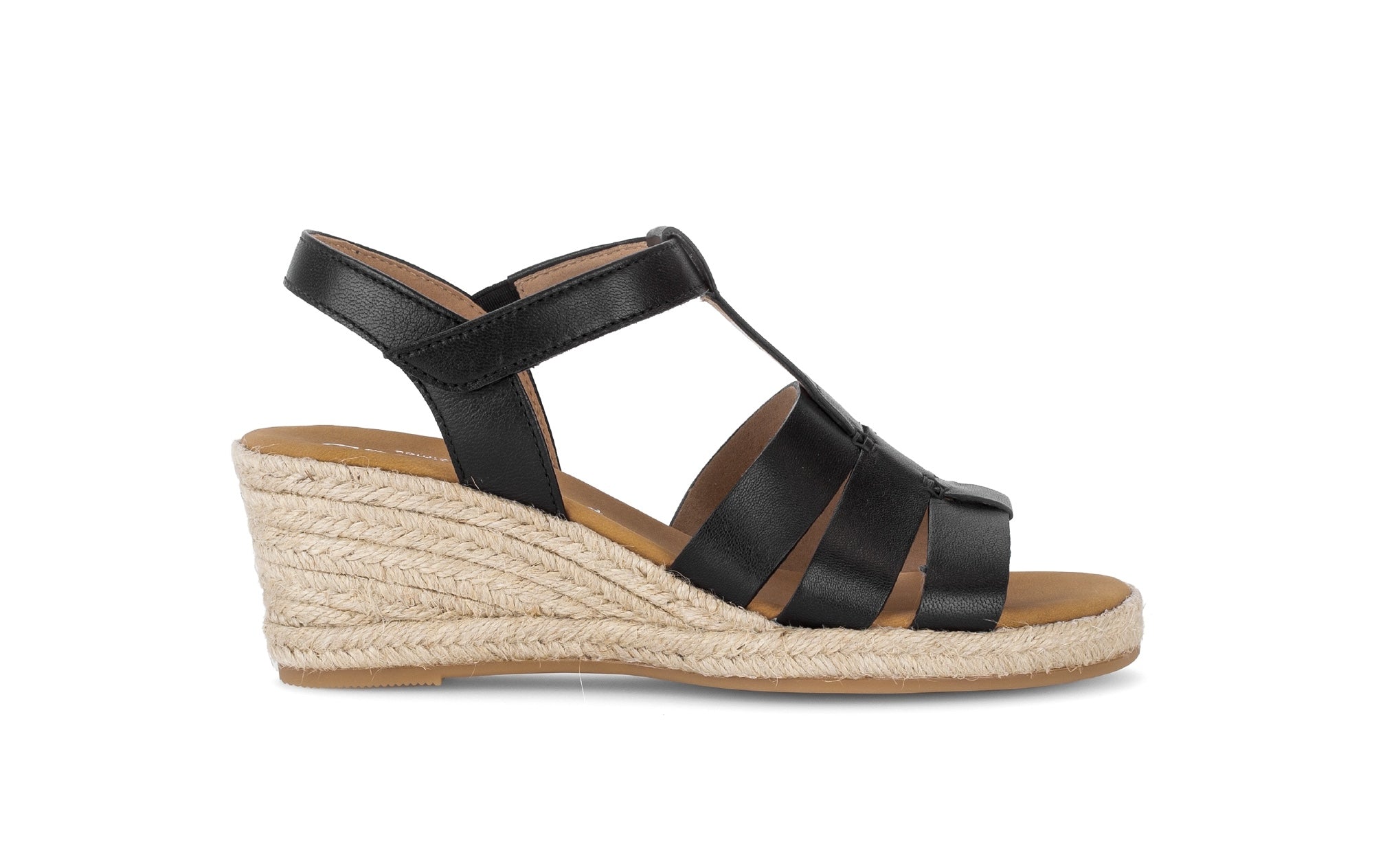 Sandales en cuir à talon compensé, GABOR