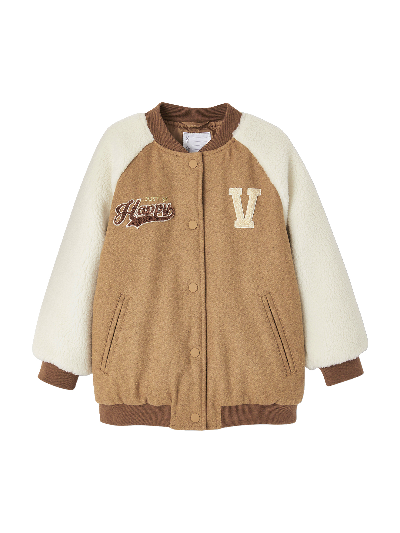 Blouson teddy en lainage et sherpa animation en bouclettes, VERTBAUDET