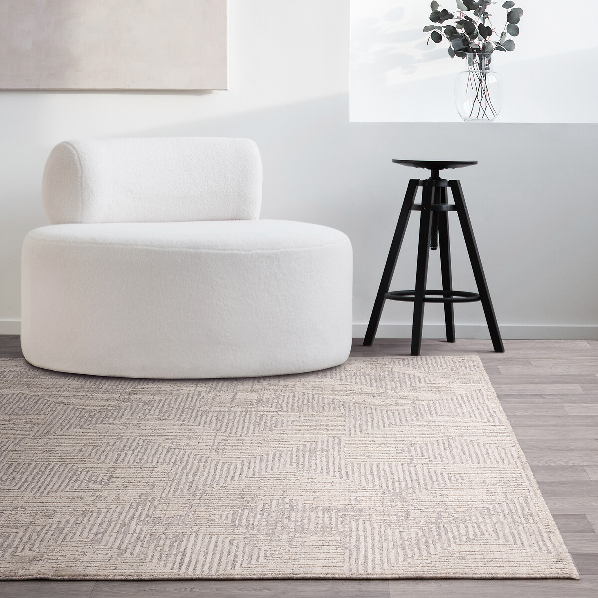 Laurent Elegant Carved Geometric Tonal Rug , SO'HOME