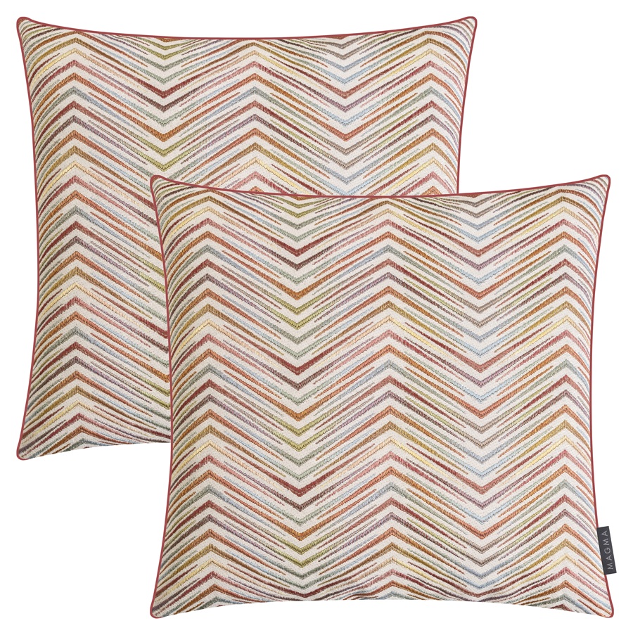 Lot de 2 housses de coussin jacquard TONI, MAGMA HEIMTEX