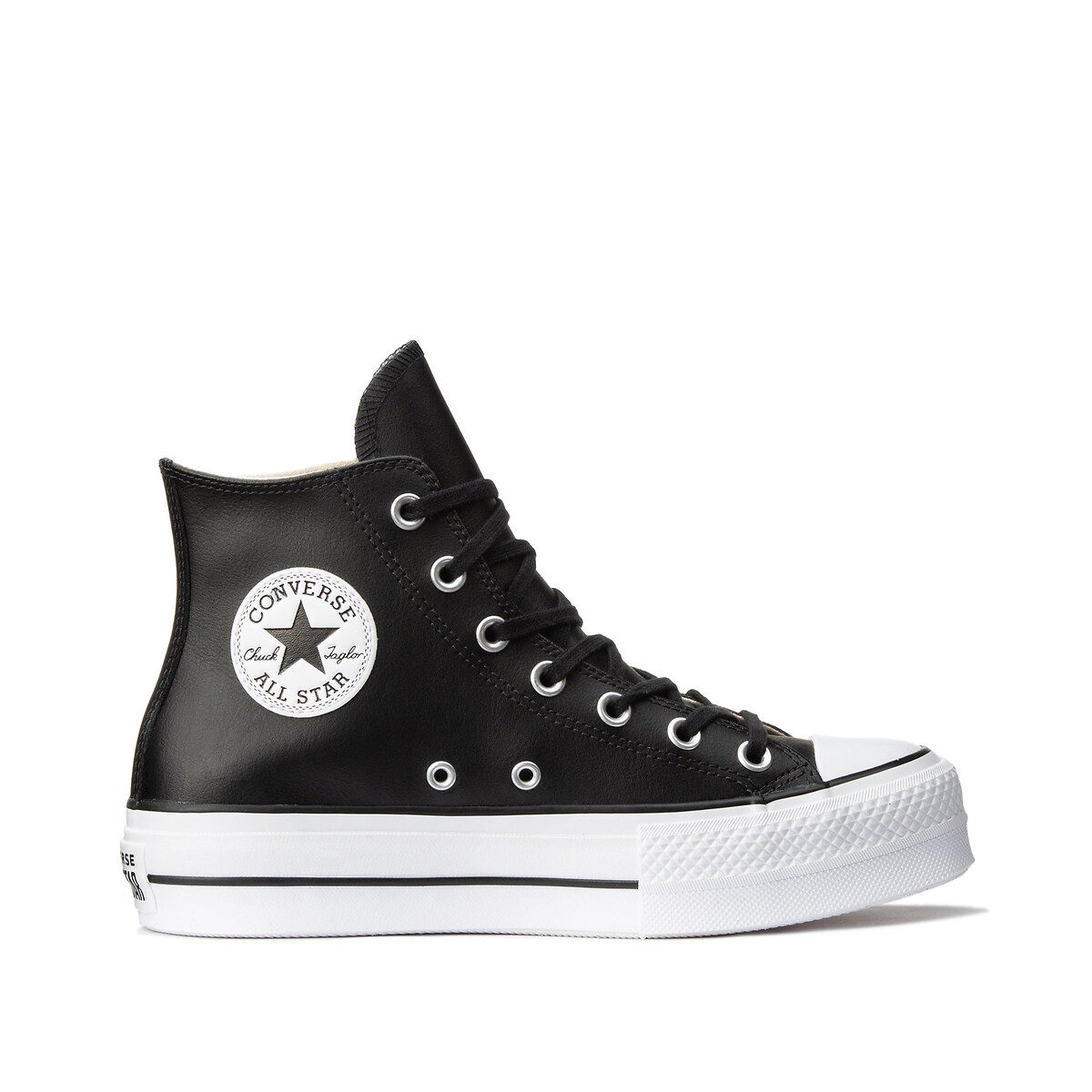 Chuck taylor all star lift leather hi trainers black Converse La Redoute