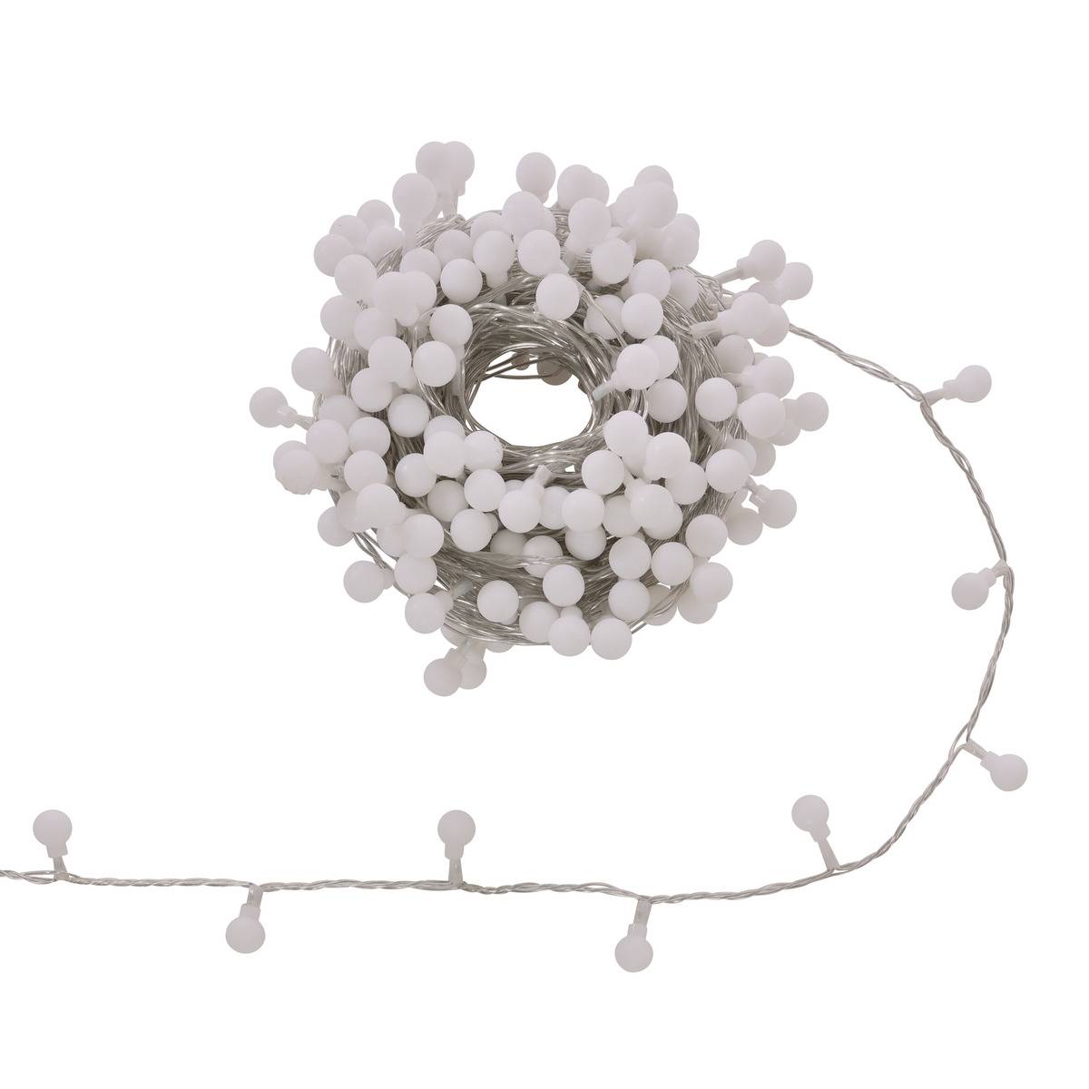Guirlande lumineuse boules d'extérieur 17,5 m 233 LED rouge, vert et blanc chaud 13 fonctions sur secteur, FEERIC LIGHTS & CHRISTMAS