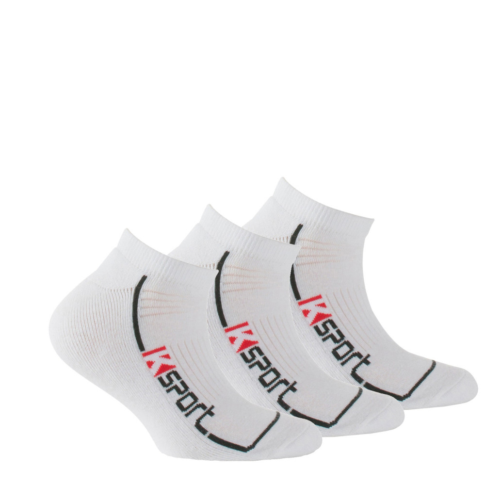 Lot de 3 paires d'invisibles sport enfant en coton, KINDY