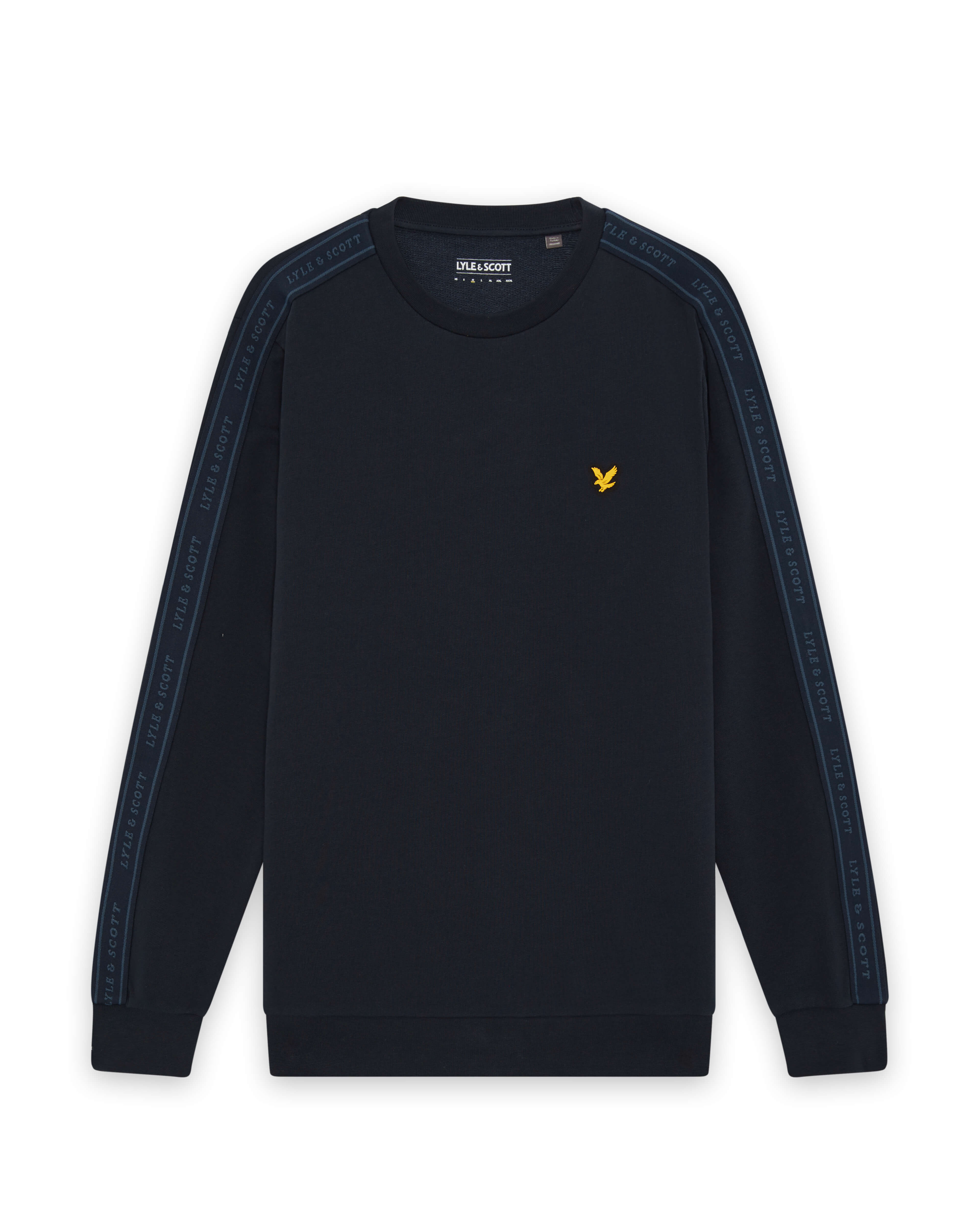 Sweat-shirt à col rond à bandes jacquard, LYLE & SCOTT
