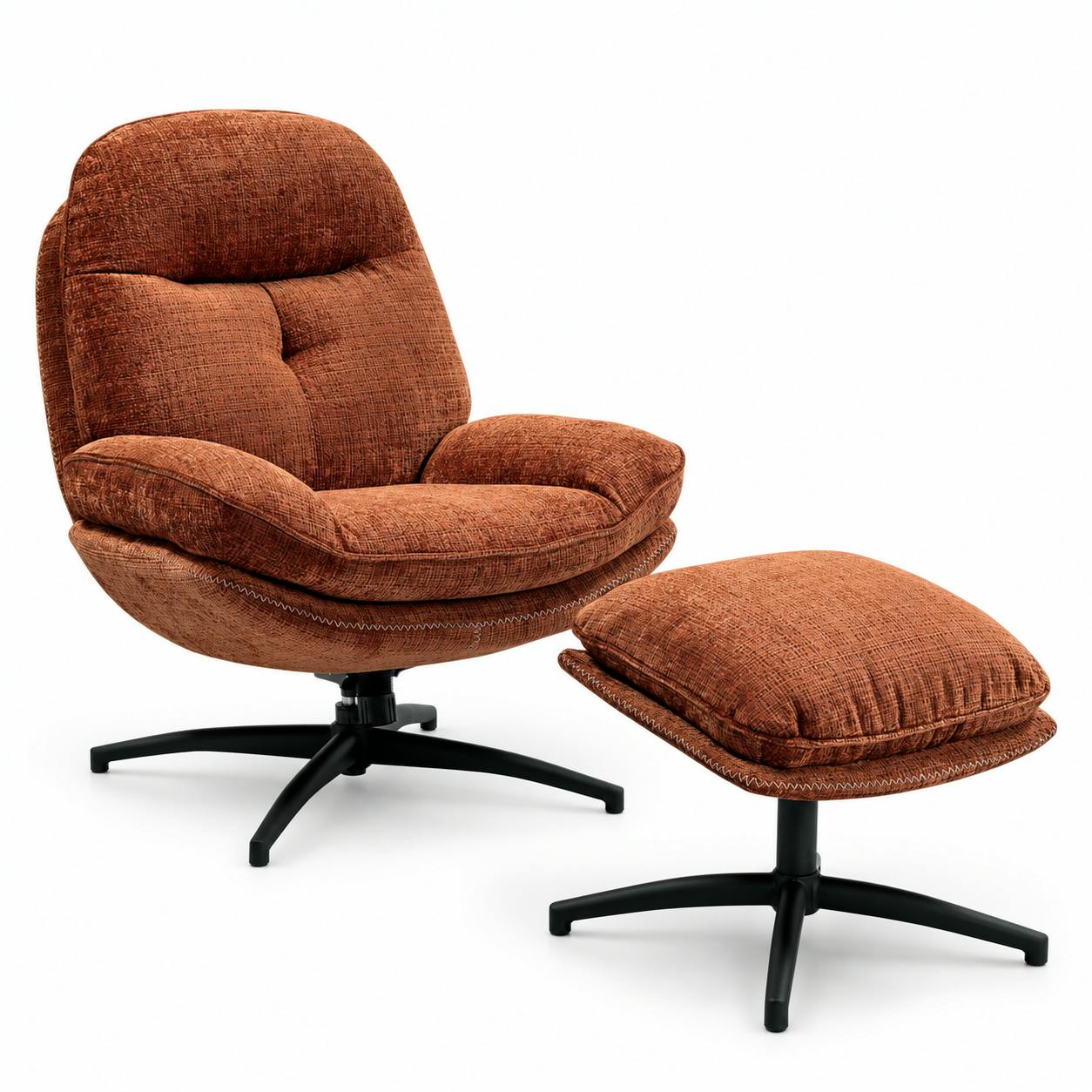 Fauteuil détente pivotant + repose-pieds IENA, PIER IMPORT