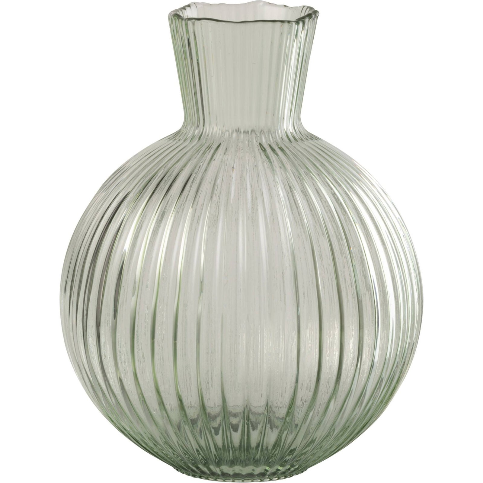 Vase boule en verre côtelé, RECOLLECTION