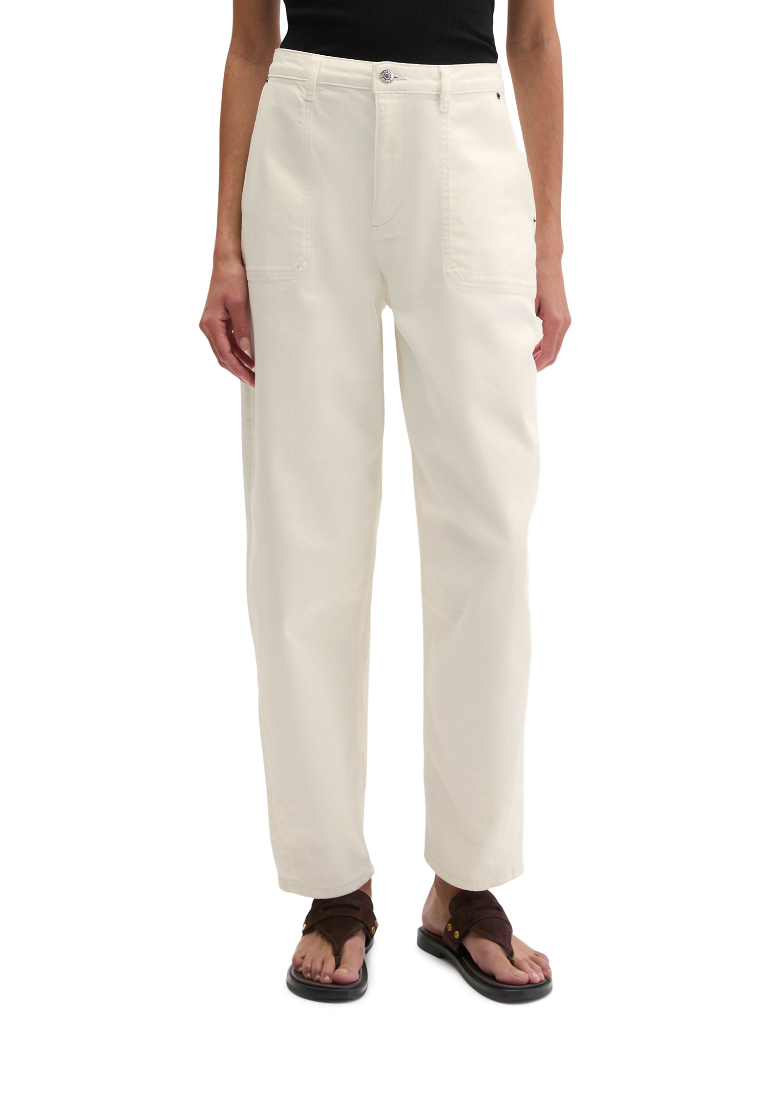 Pantalon modèle Lara barrel cropped en Organic Cotton Stretch, MARC O'POLO