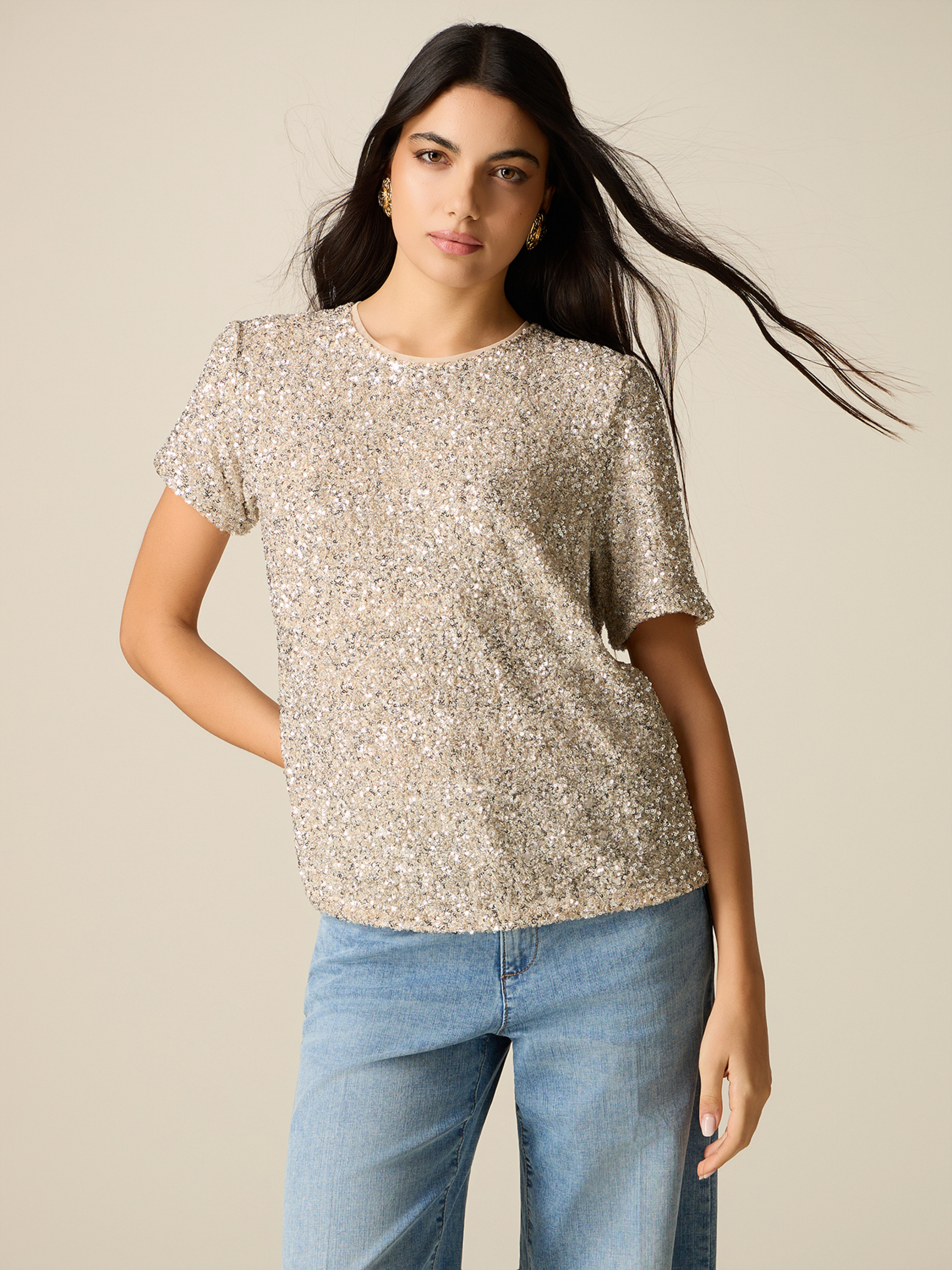 T-shirt à paillettes, OLTRE