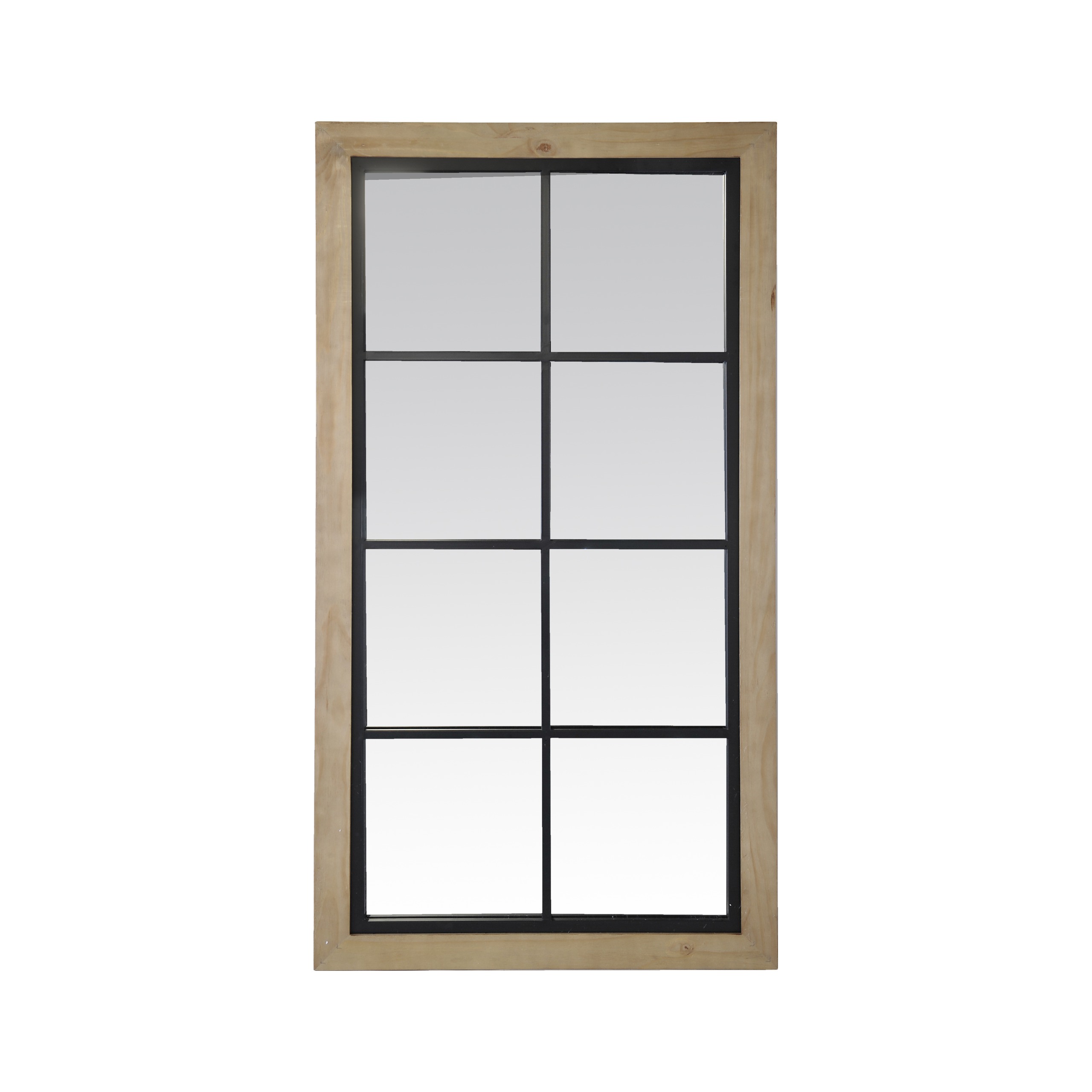 Miroir industriel en bois et métal 65x123cm, EMDE