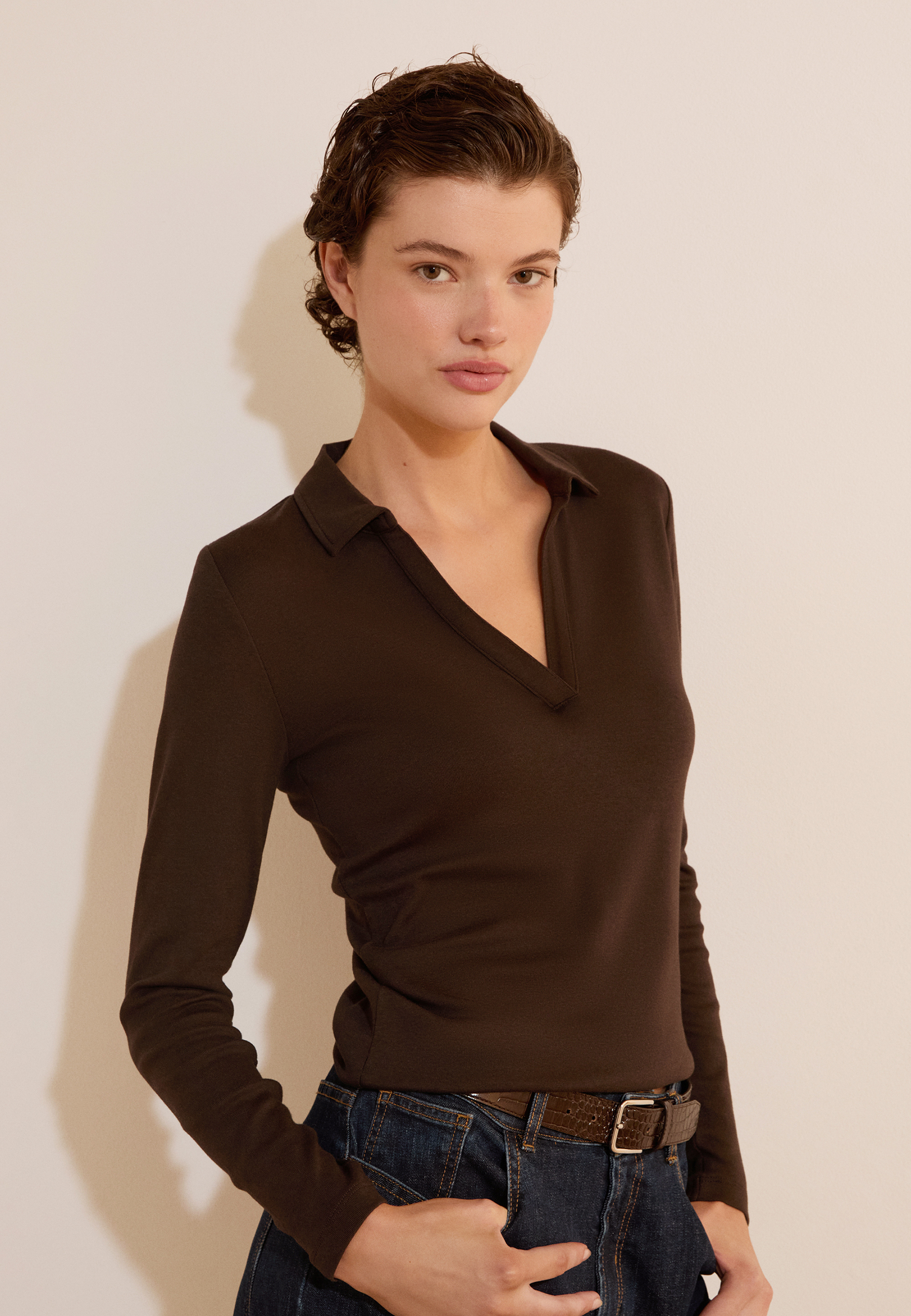 T-shirt col polo en coton modal TANDEM POLO, ETAM