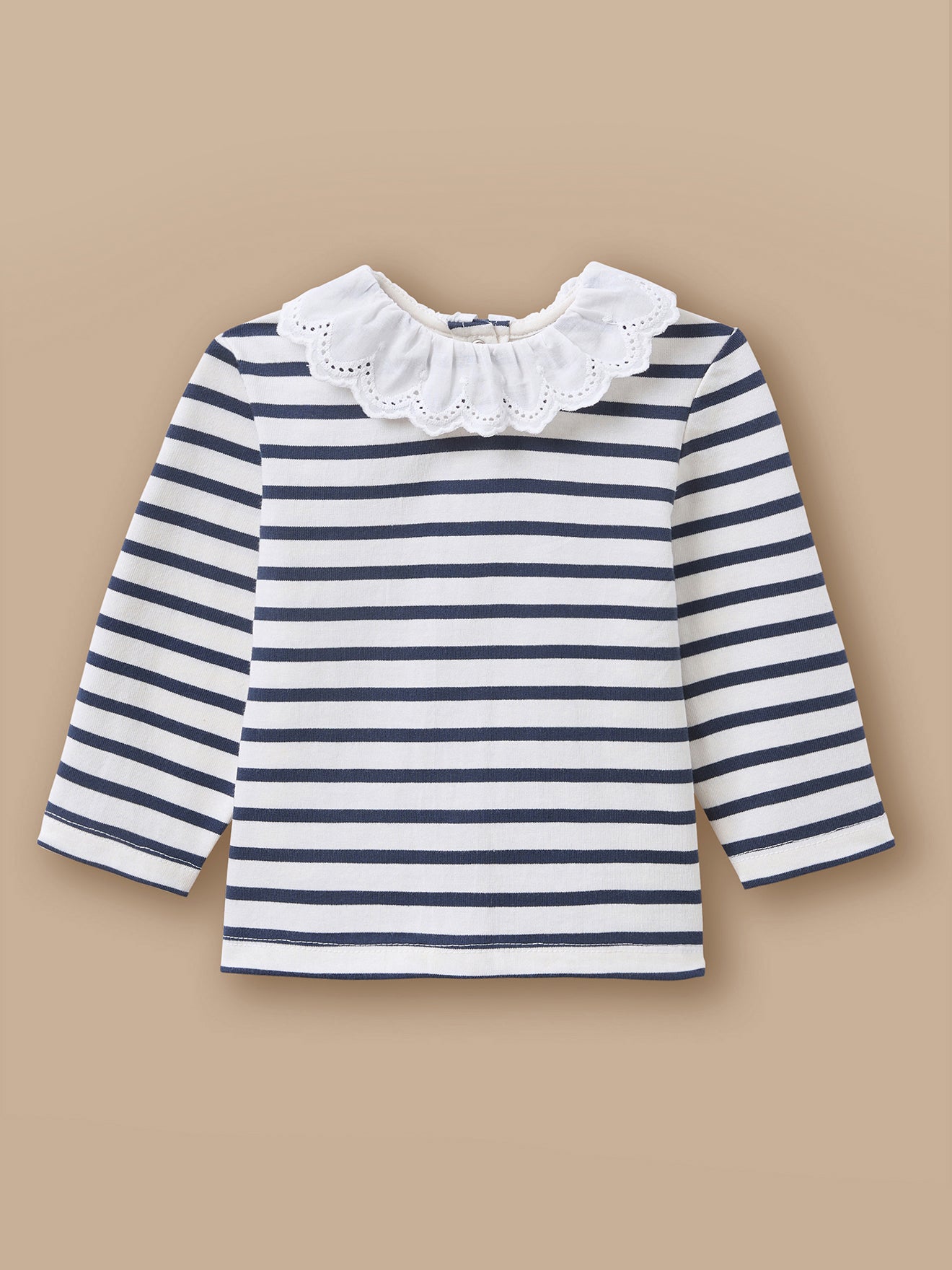 T-shirt marinière broderie anglaise, CYRILLUS