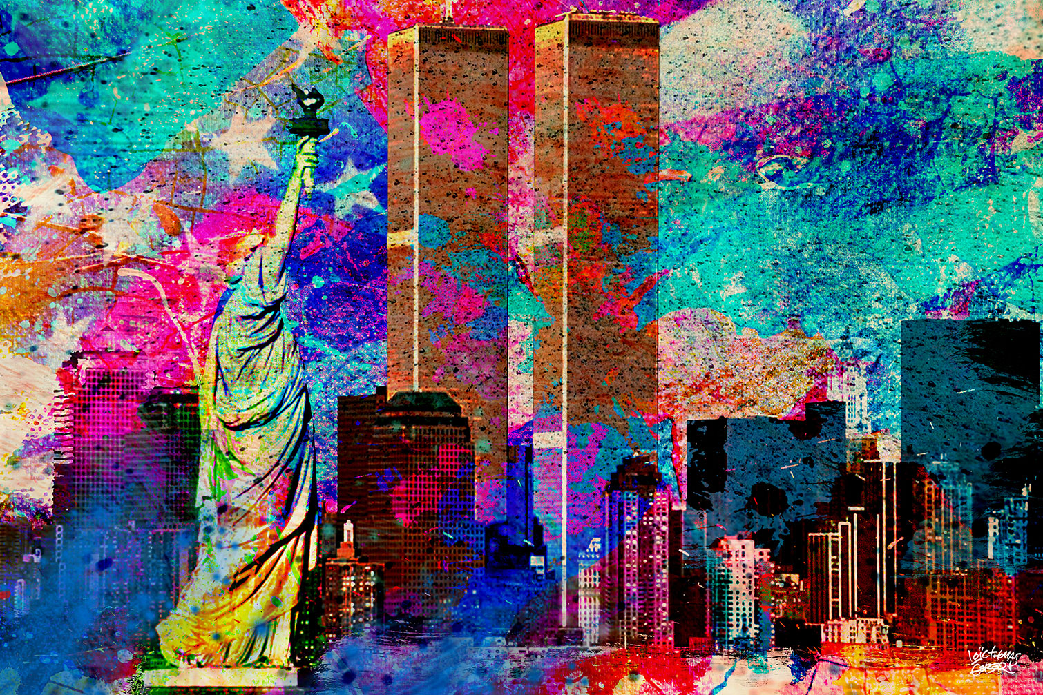 Tableau Affiche illustration graffiti new york, HEXOA