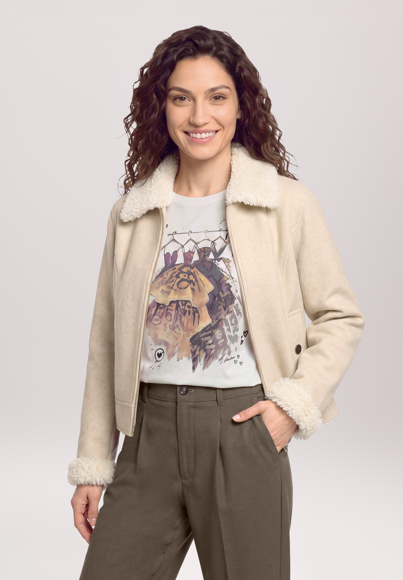Veste casual à col, CARTOON