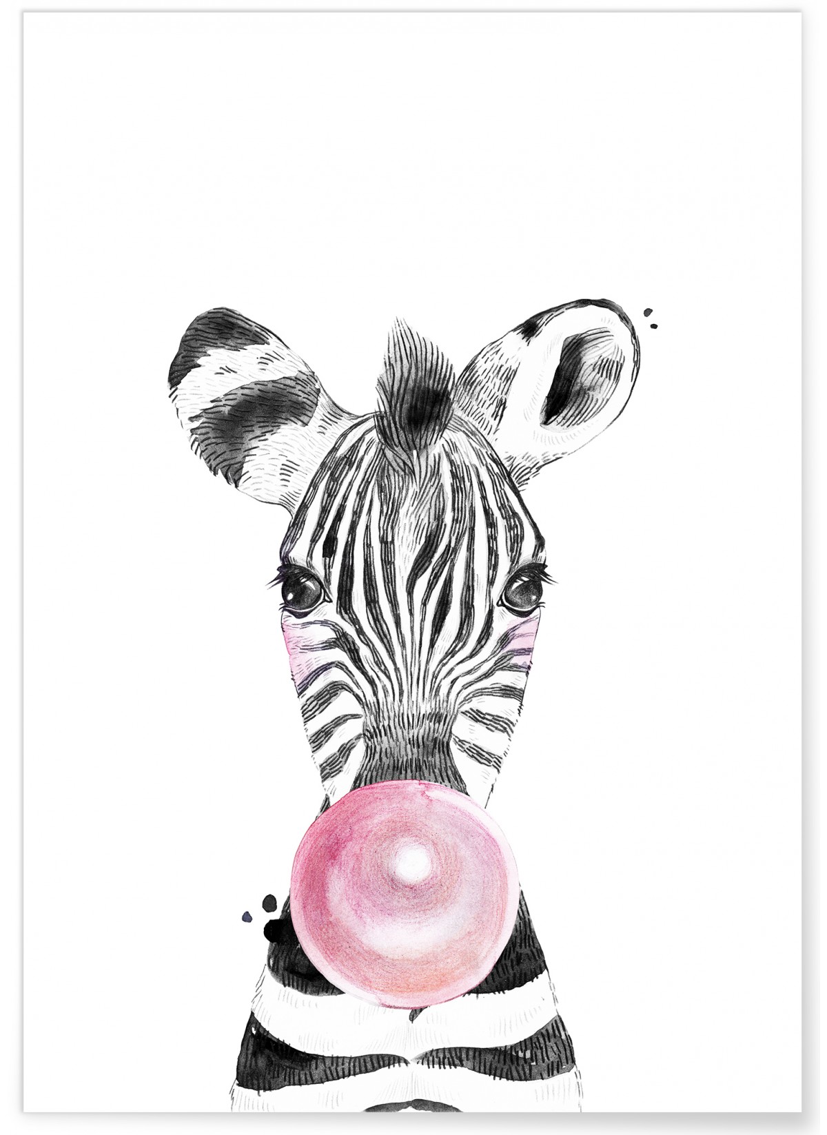 Poster Bulle de Zèbre Rose, L'AFFICHERIE