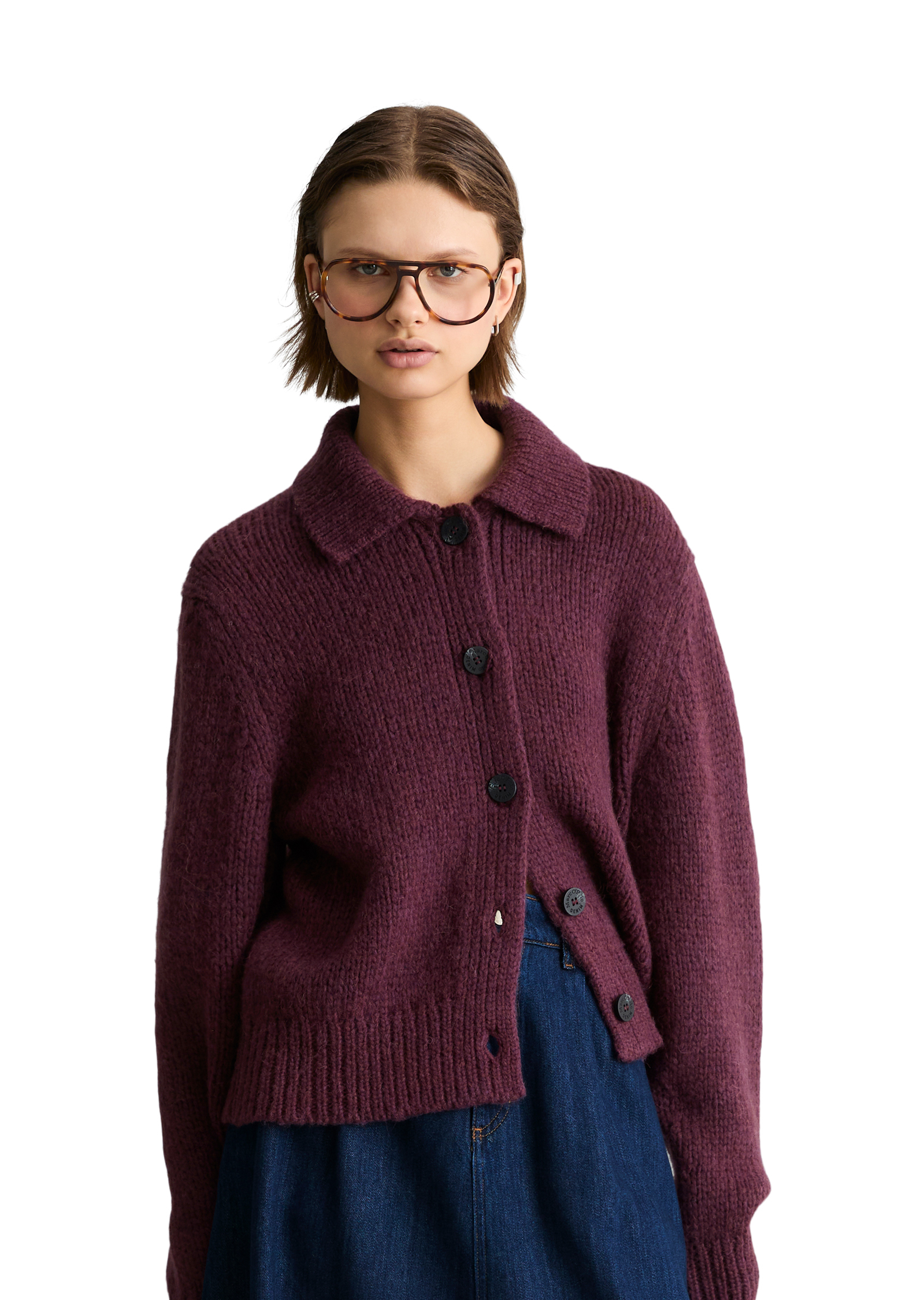 Cardigan épais, coupe classique en mélange de laine vierge douce, MARC O’POLO DENIM