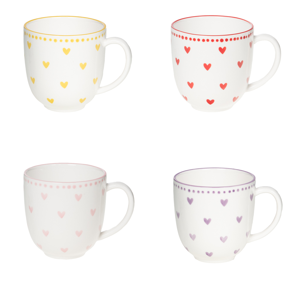 Coffret de 4 mugs Love 9,6 cm - LOVE, TABLE PASSION