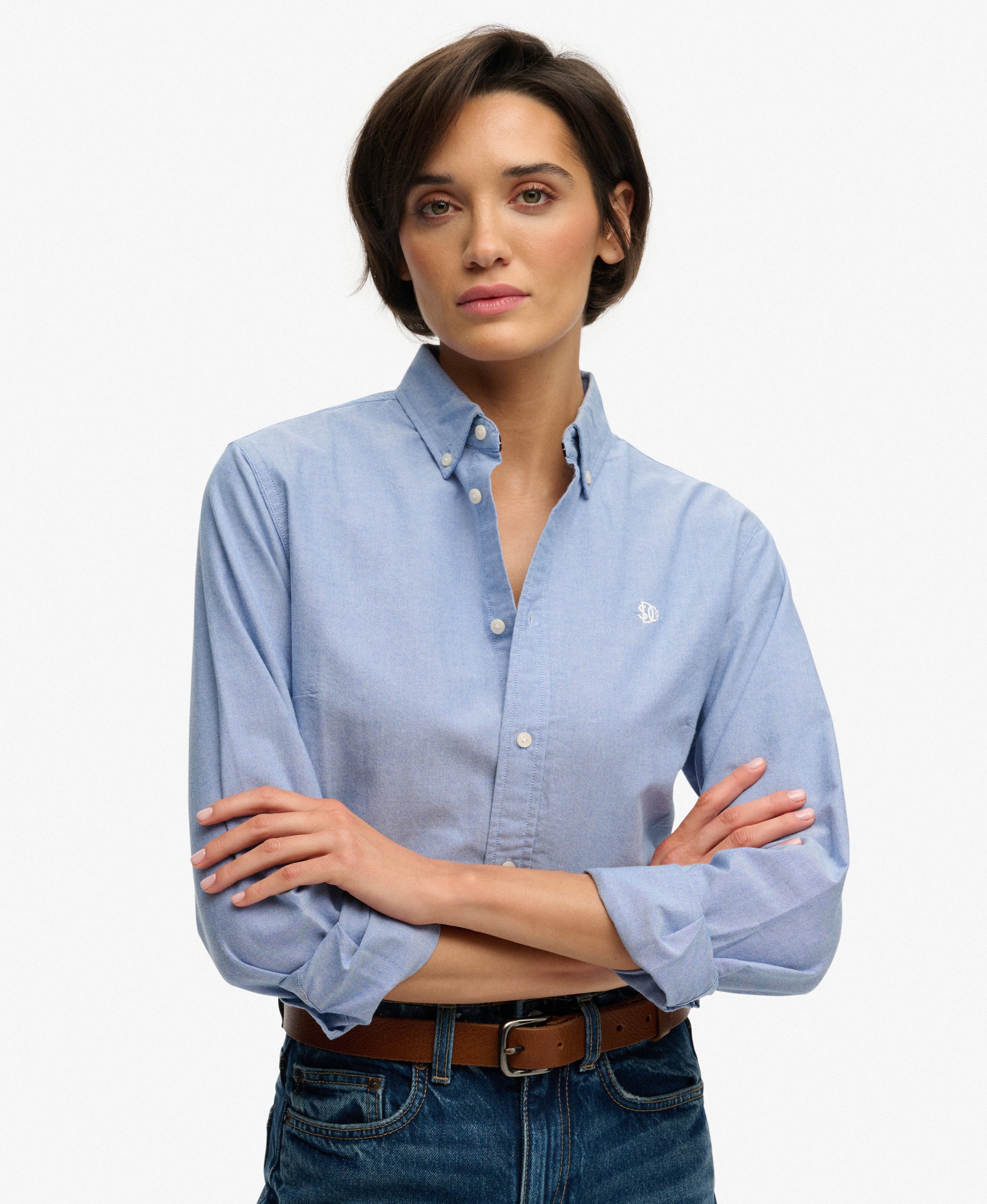 Chemise Oxford Slim Manches Longues, SUPERDRY