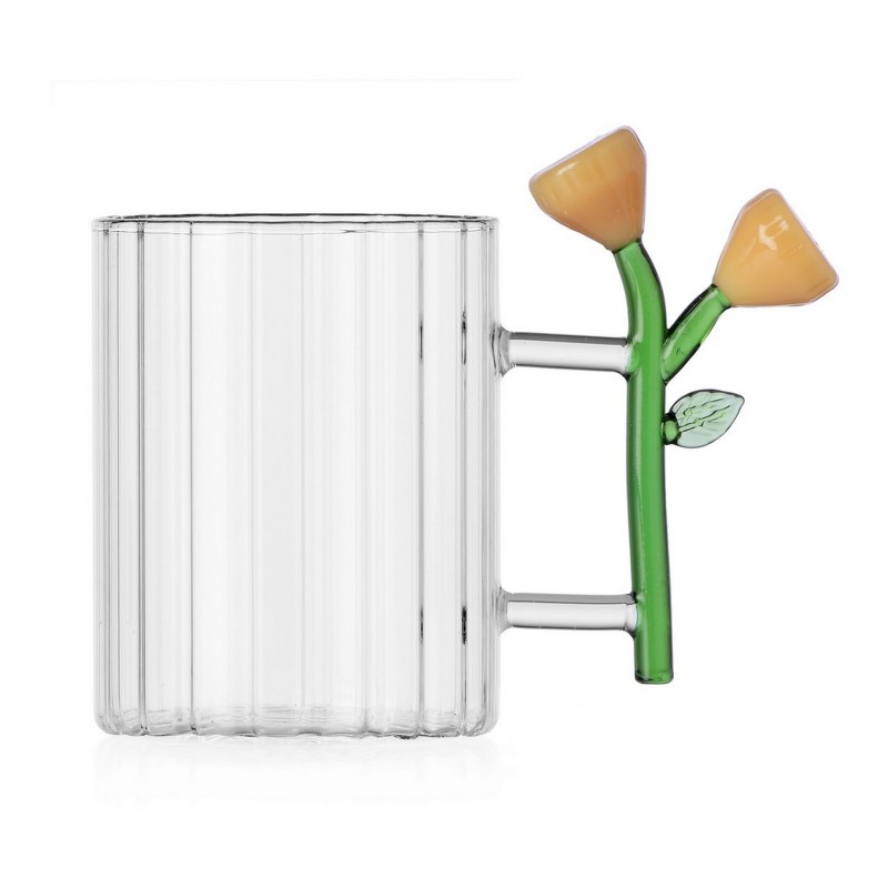 Mug verre anse fleurs sculptées  BOTANICA, ICHENDORF